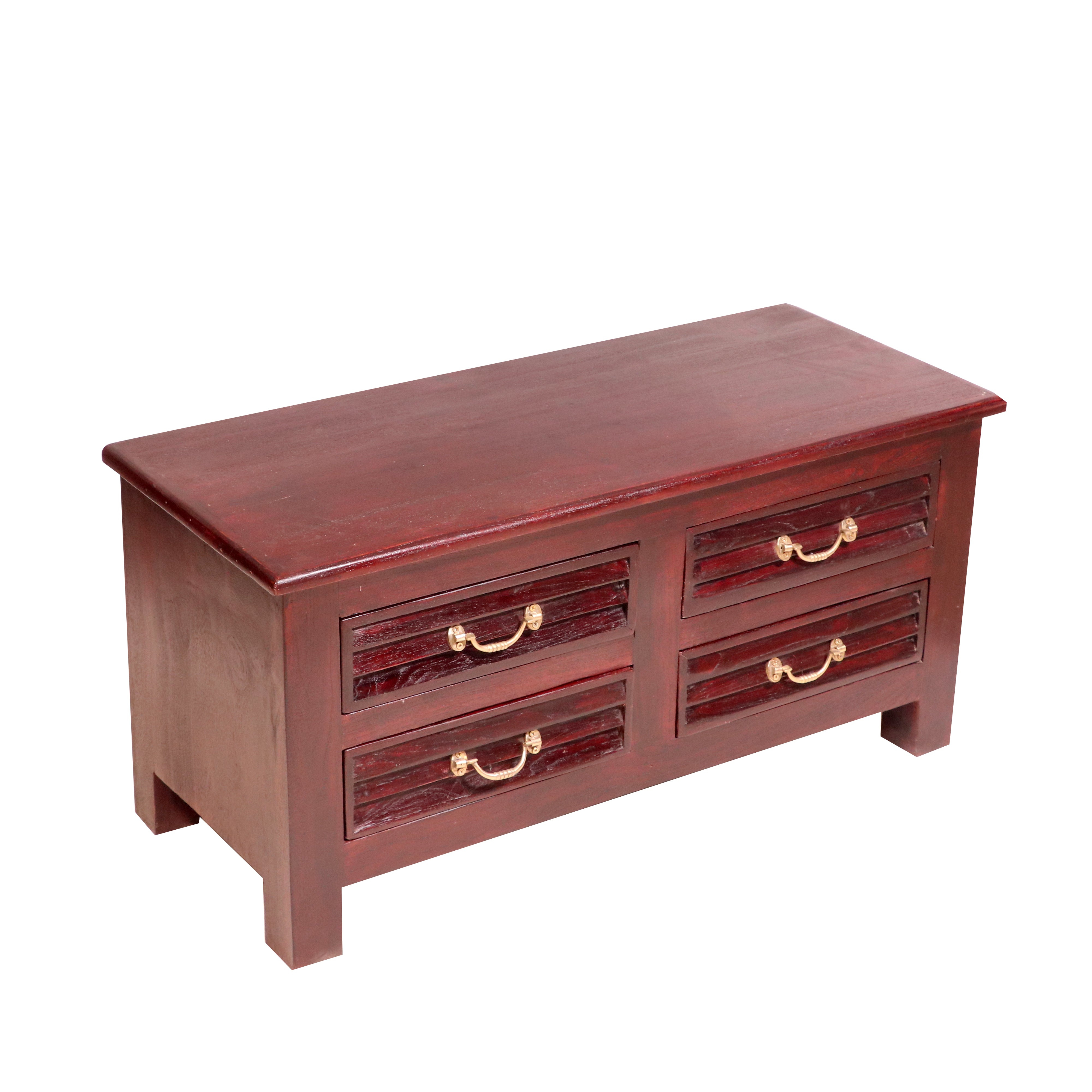 Solid wood 4 Drawer's chest with shutter design Bedside
