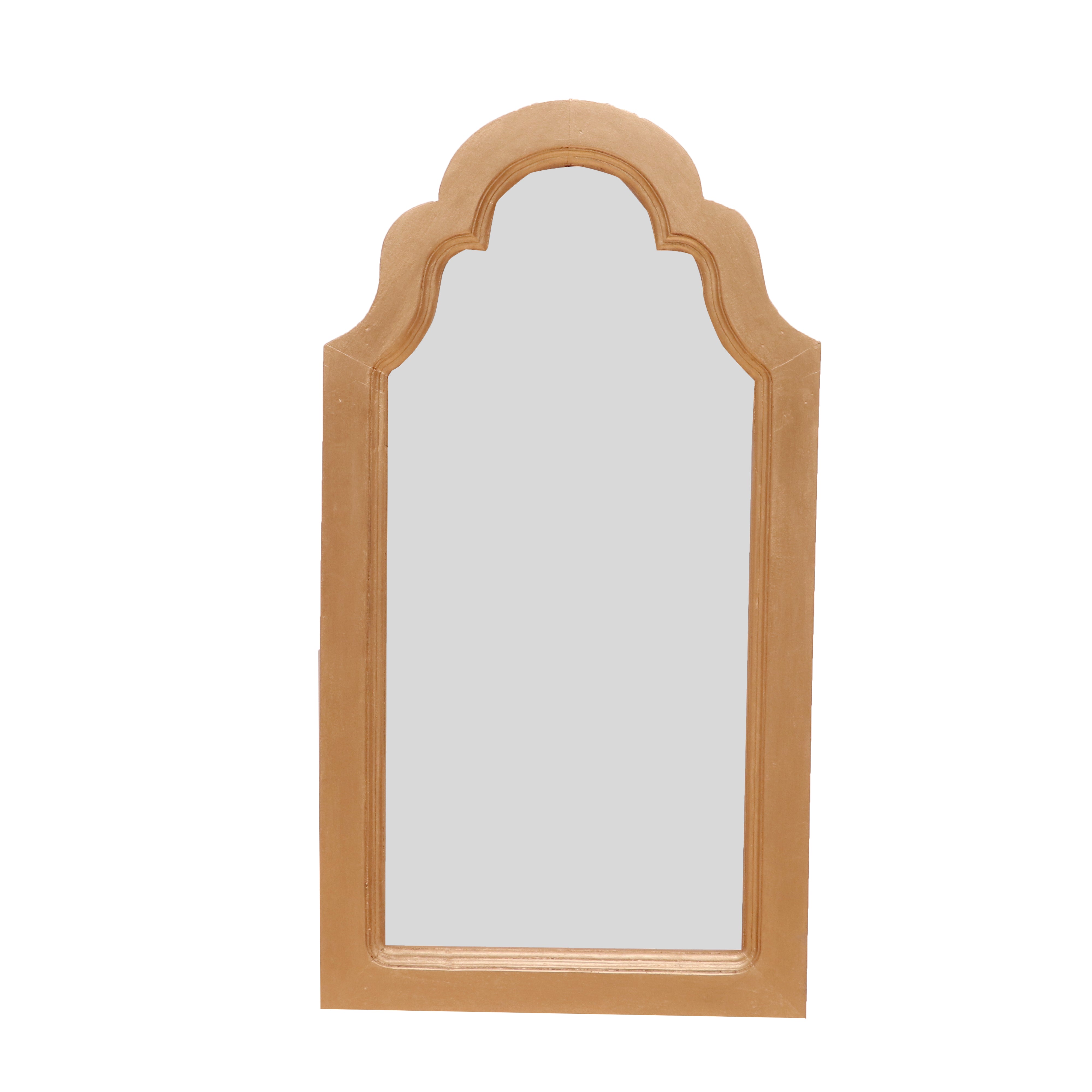 Royal Heritage Door Style Handmade Wooden Slim Border Mirror for Home Mirror