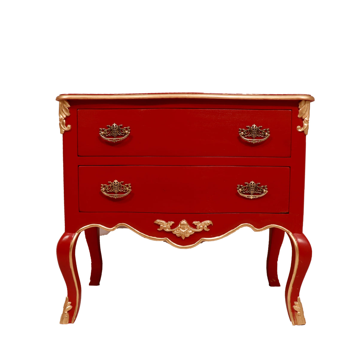 Royal Red Two-tiered Chest of Drawers