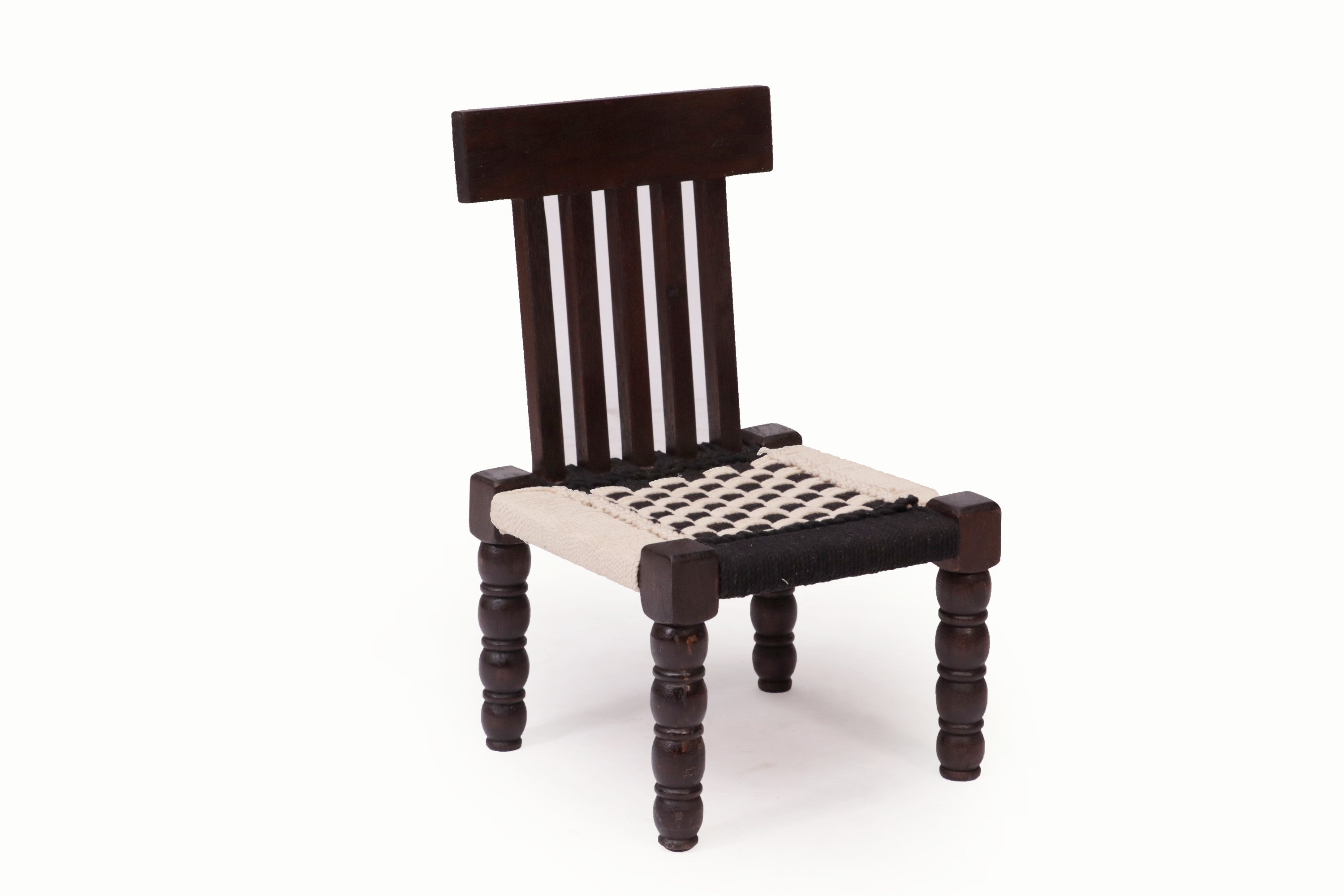 Woven Seat Low Chair Stool