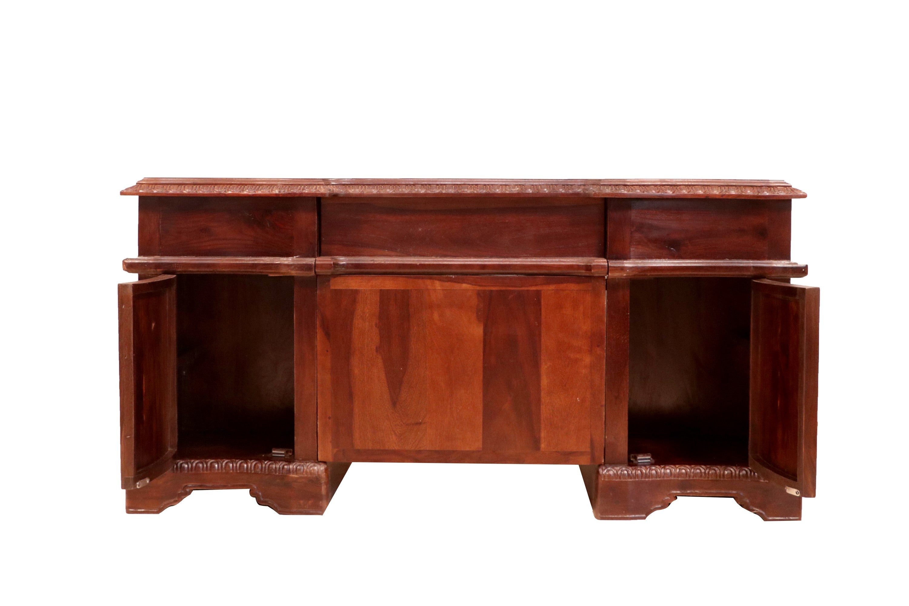 Teak polished Sturdy Wooden Royal Office Desk Study Table