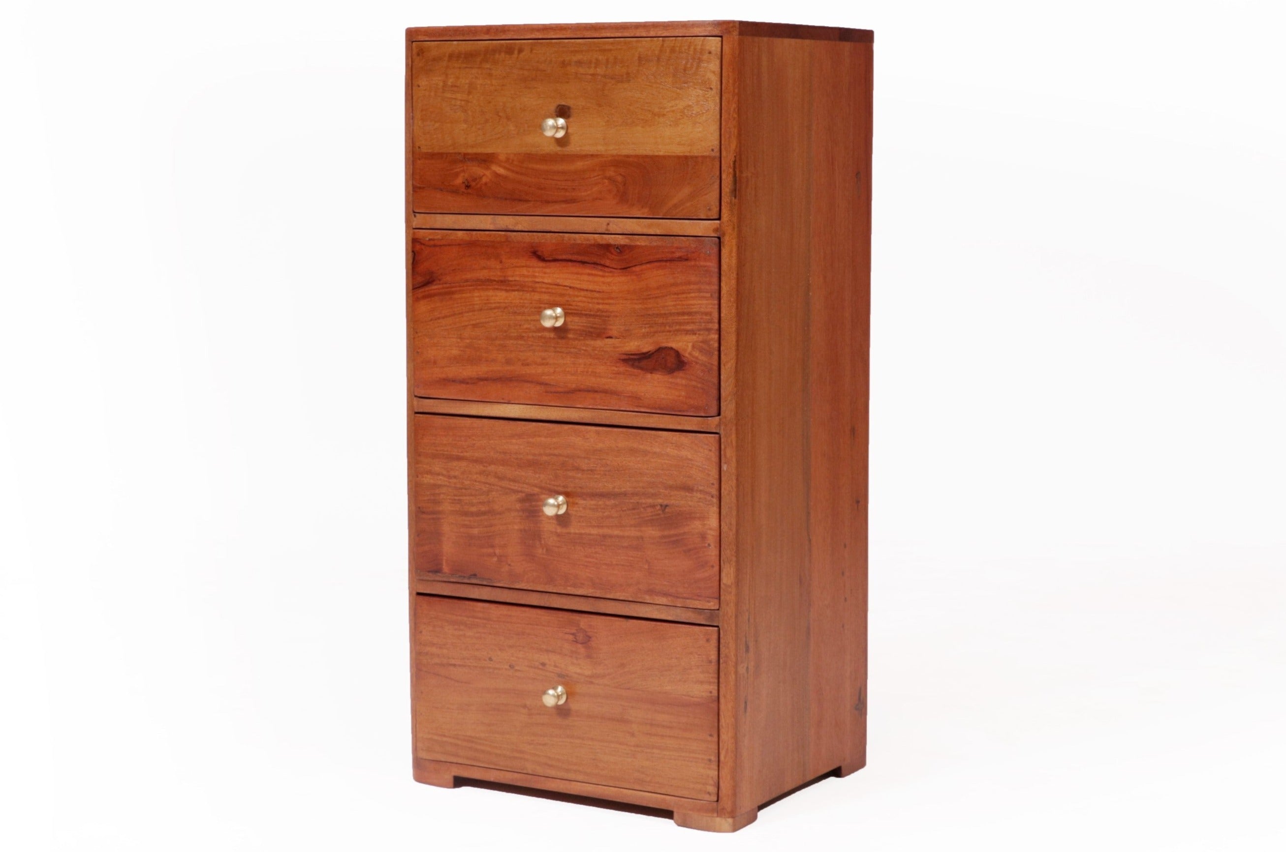 4 Drawer Tower Wooden Chest Natural Tone Natural Solid wood Drawer's Chest