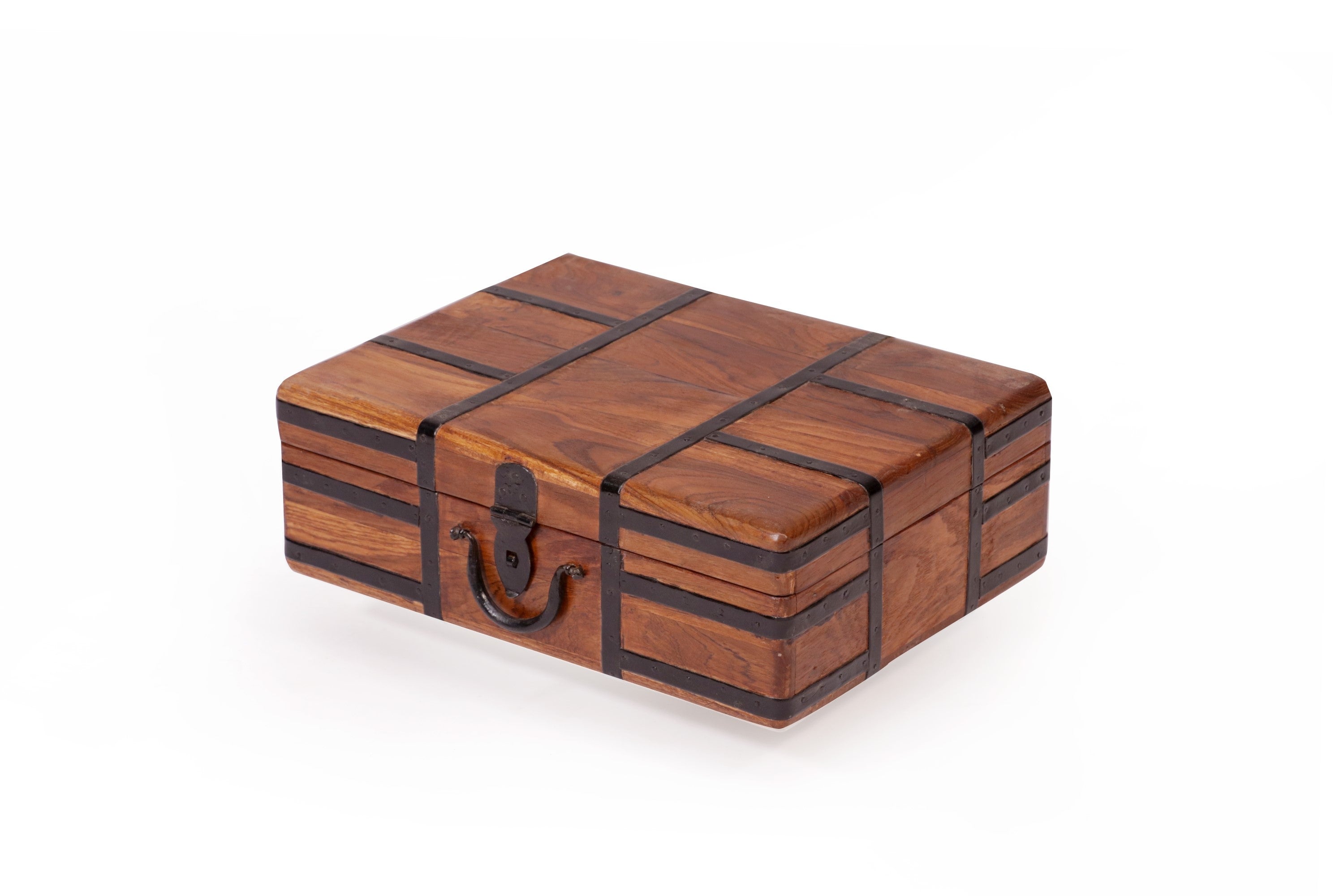 Metal Fitted Wooden Suitcase Wooden Box