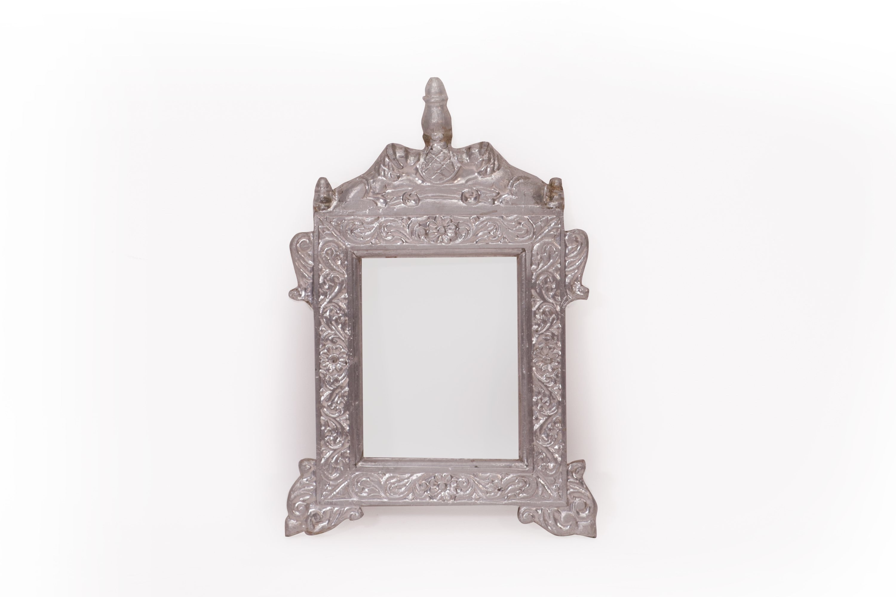 Metallic Fitted Heritage Mirror White Metal Mirror