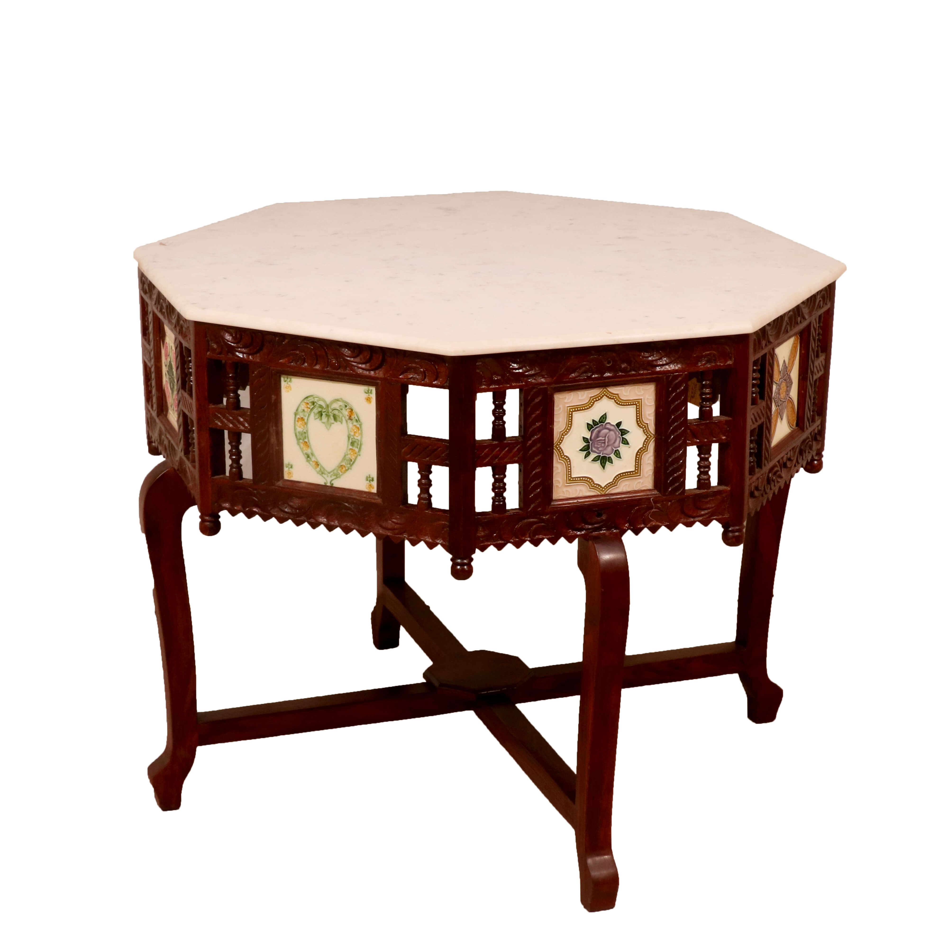 White Round Table End Table