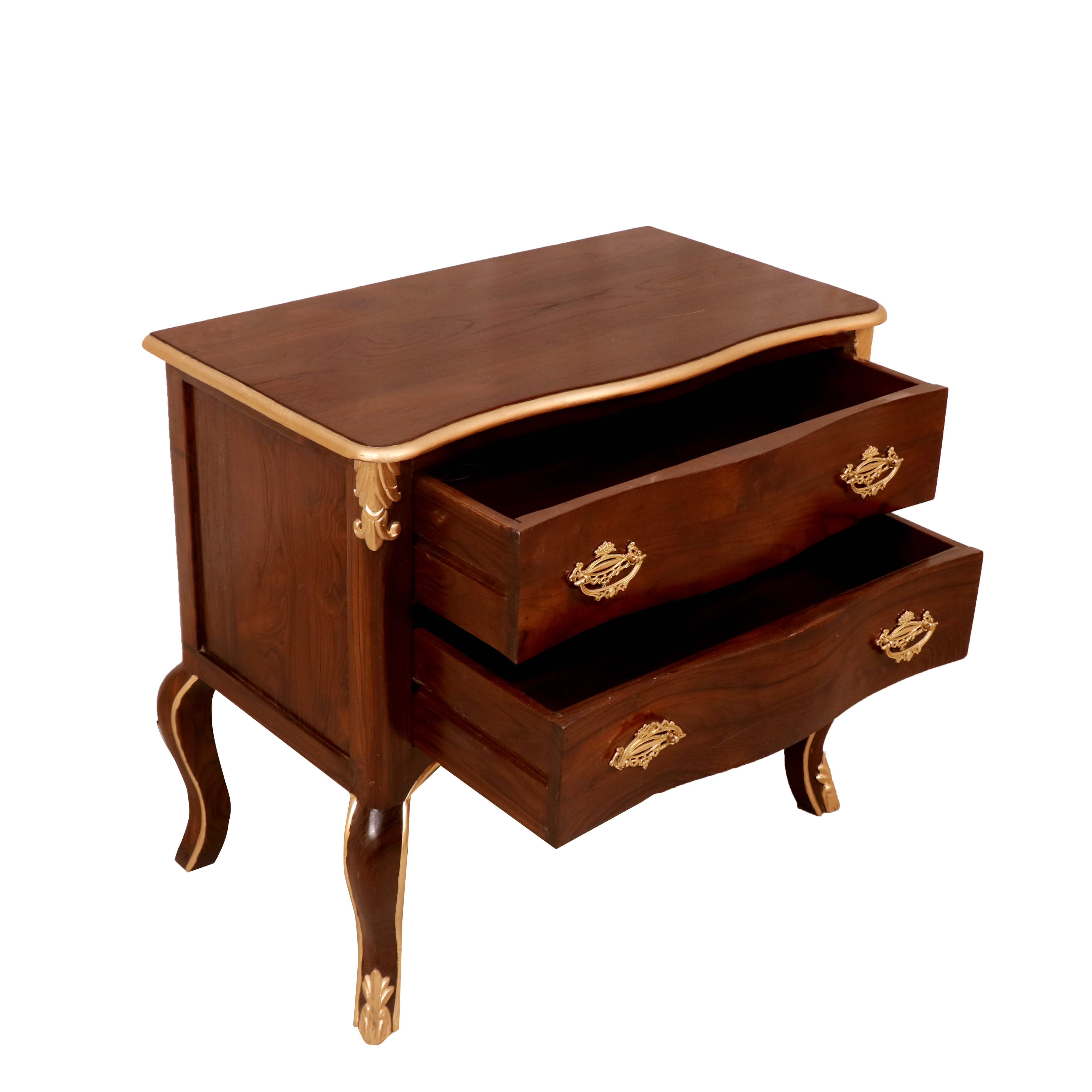 Golden Brown Two-tiered Chest of Drawers Default Title Drawer's Chest