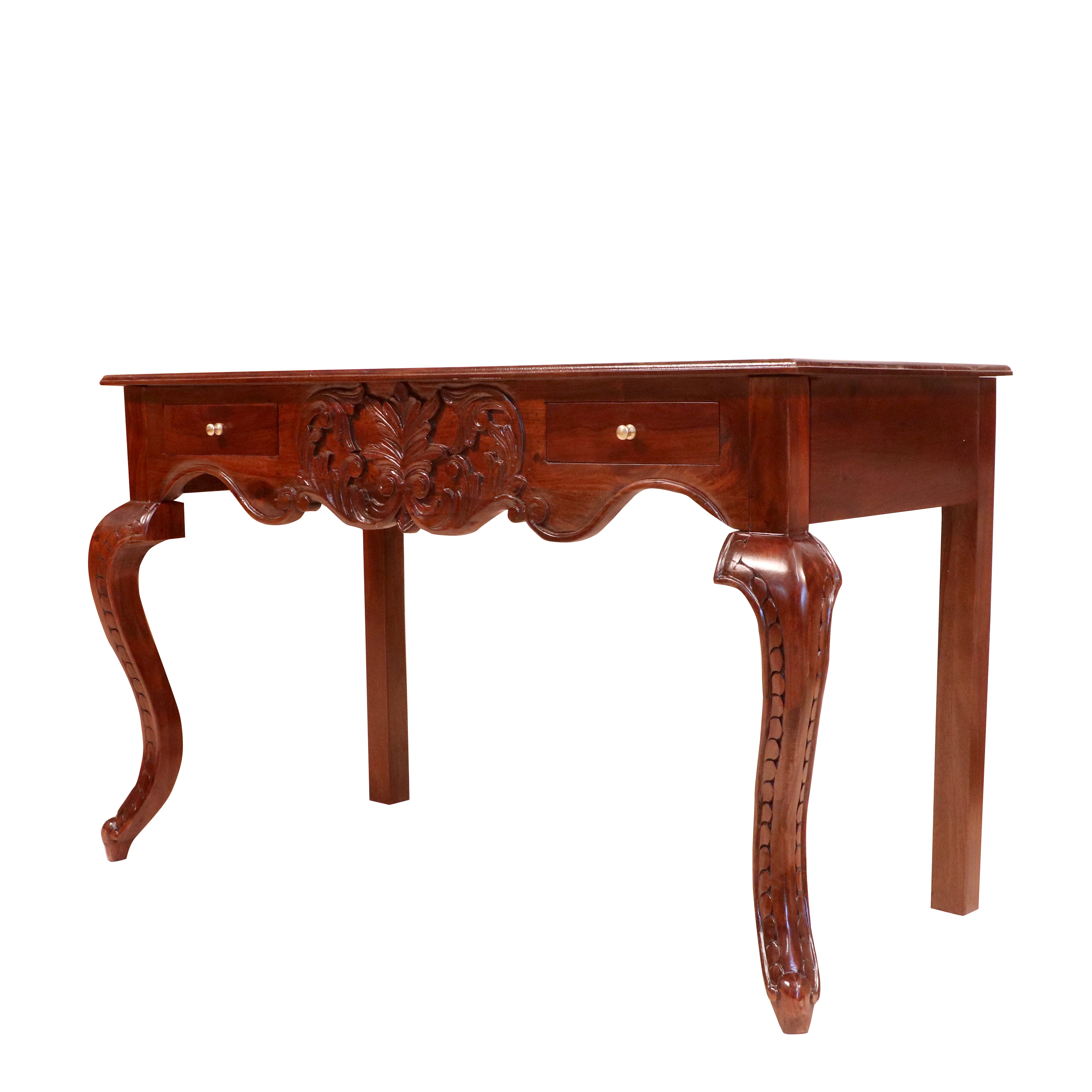 Solid wood 2 drawer console table with carving Console Table
