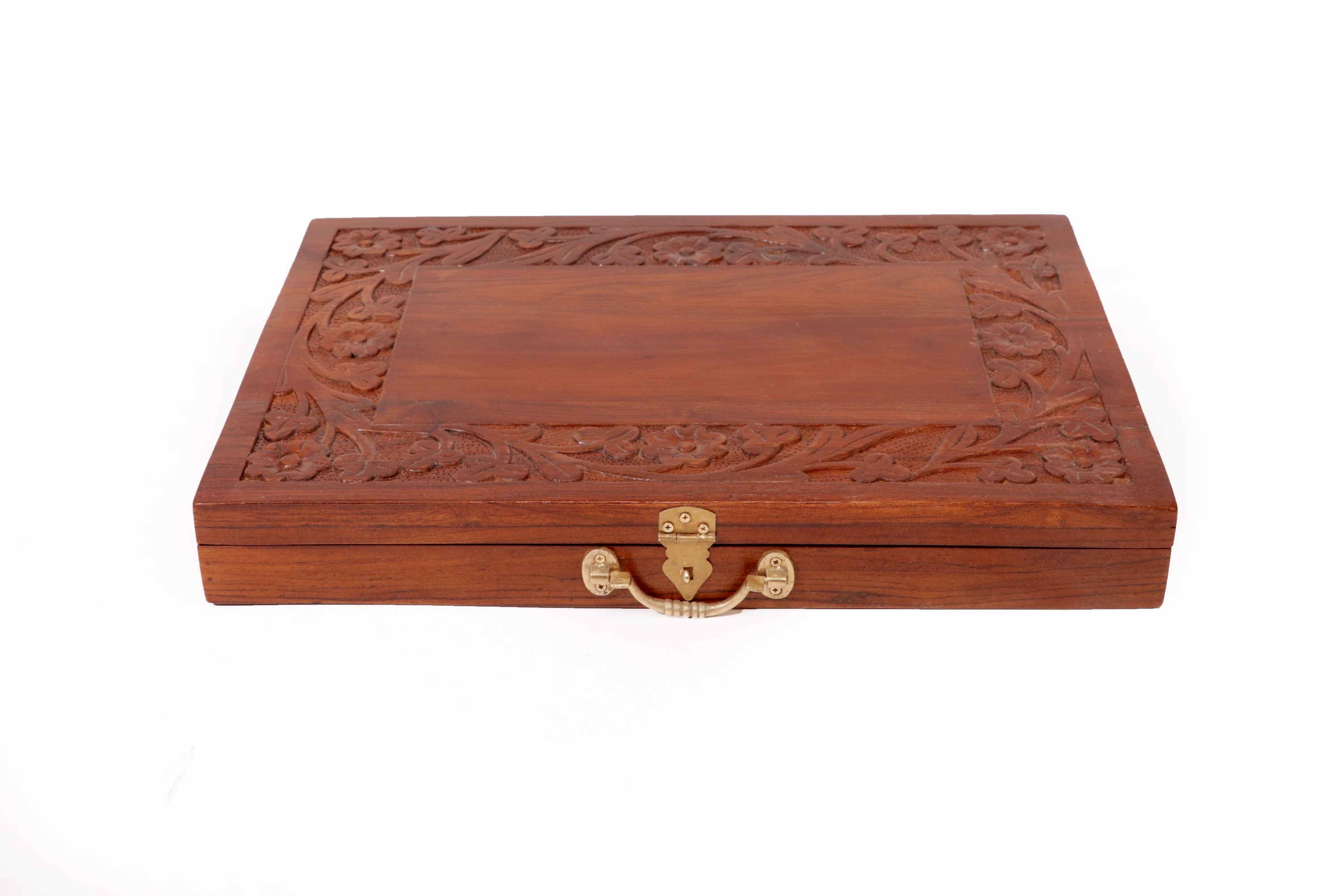 Wooden Carved Flower Petal Box Wooden Box