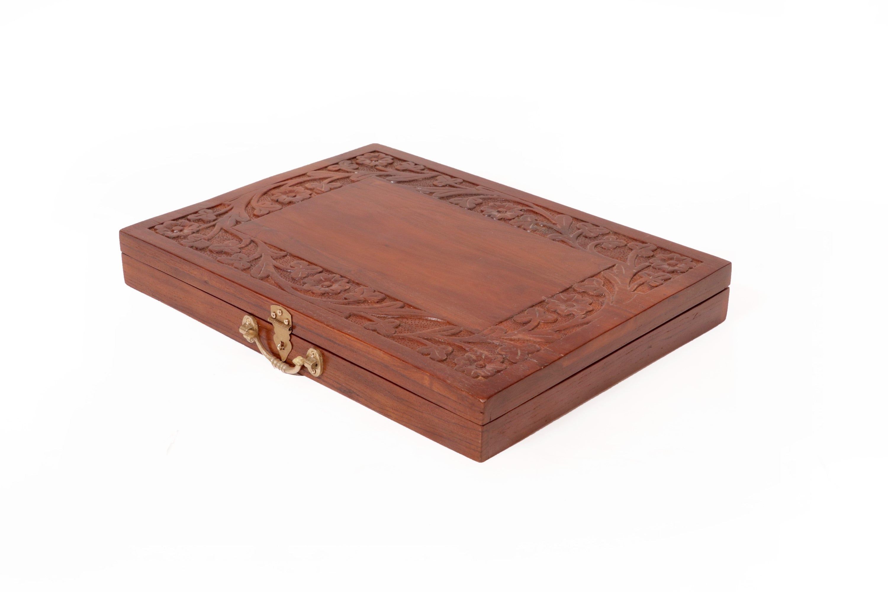 Wooden Carved Flower Petal Box Wooden Box