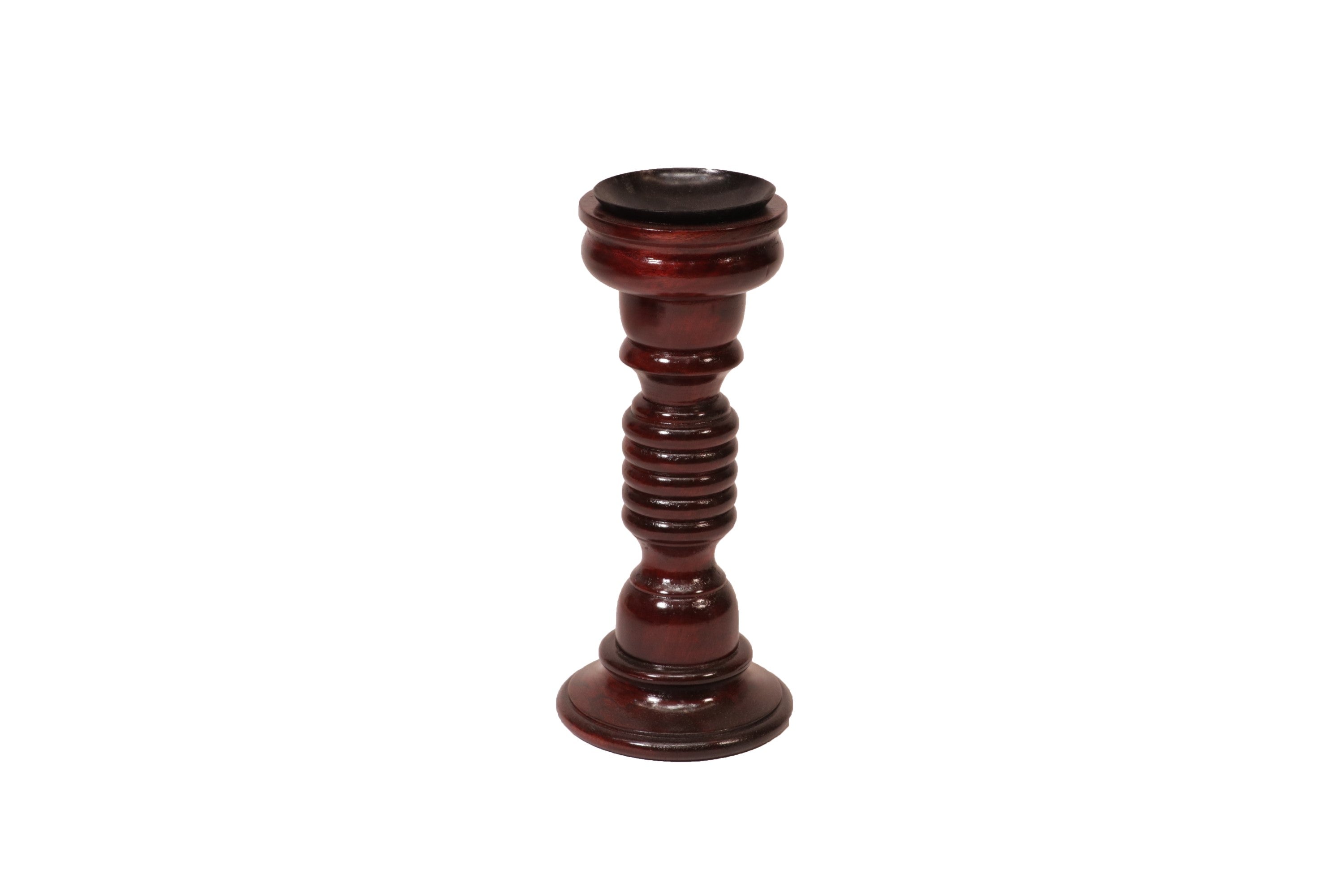 Wooden Risen Ring Candle Holder Large (5 x 5 x 15 Inch) Candle Holder