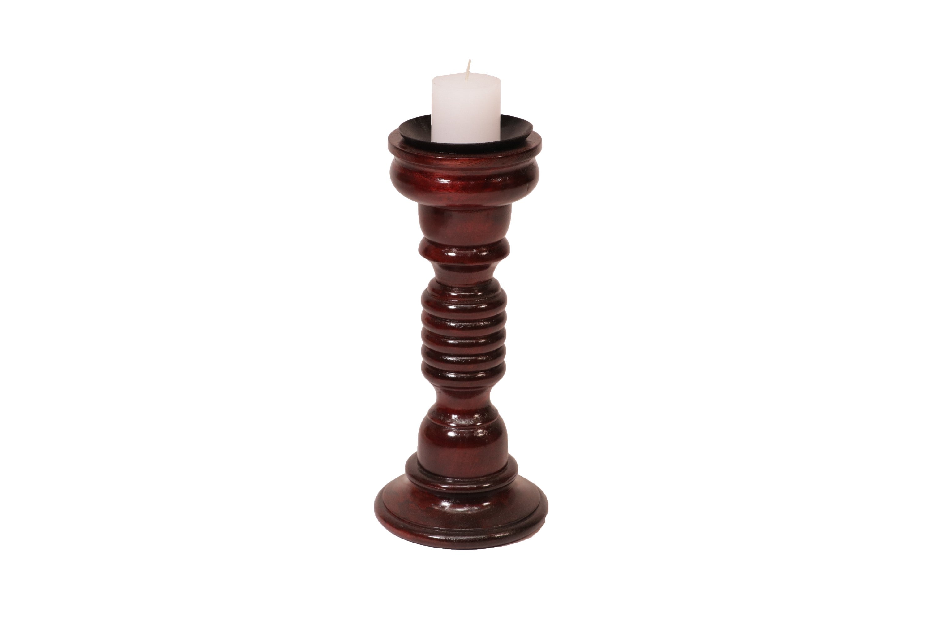 Wooden Risen Ring Candle Holder Medium (5 x 5 x 12 Inch) Candle Holder