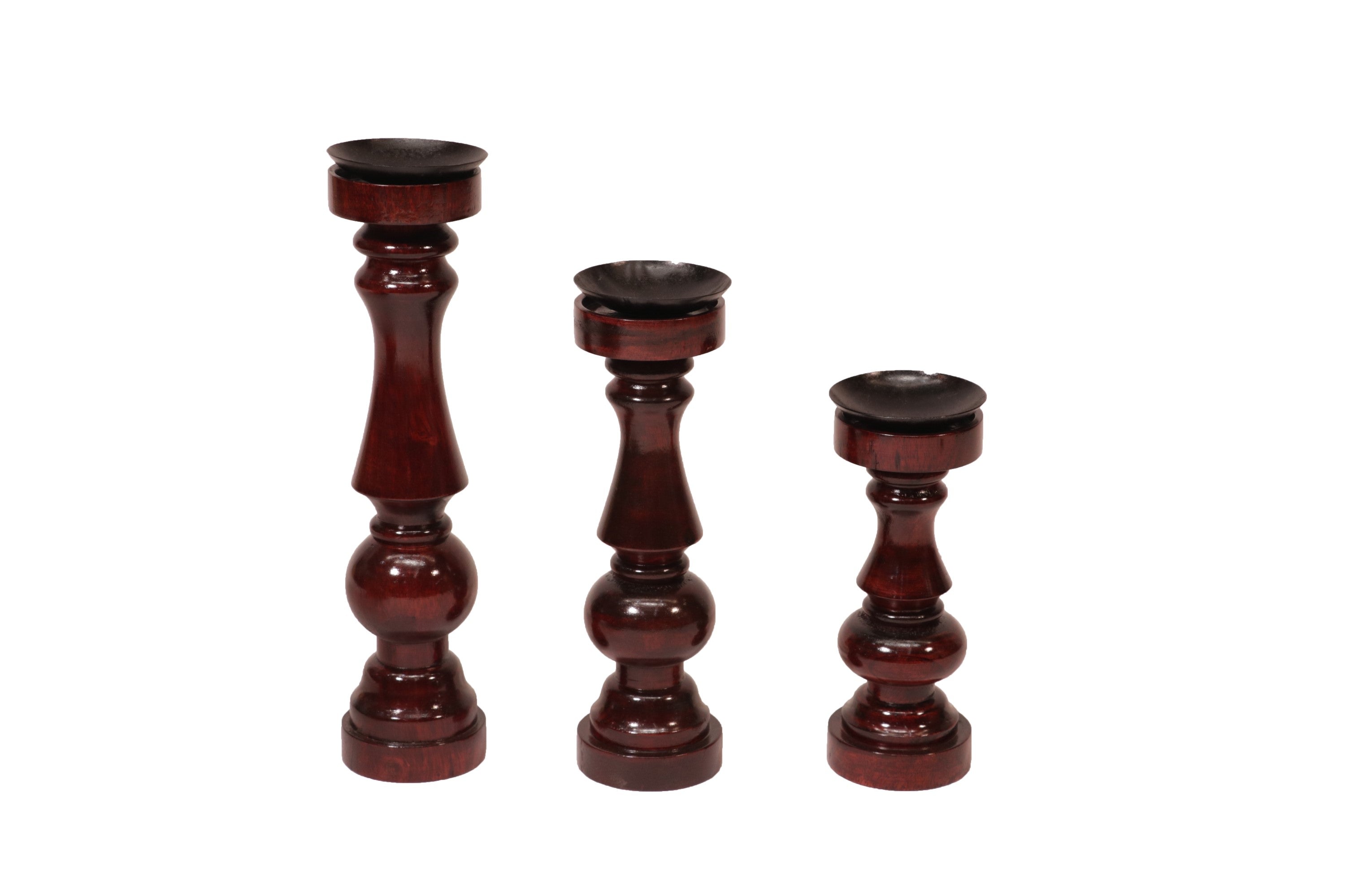 Wooden Risen Sun Candle Holder Set of 3 Candle Holder