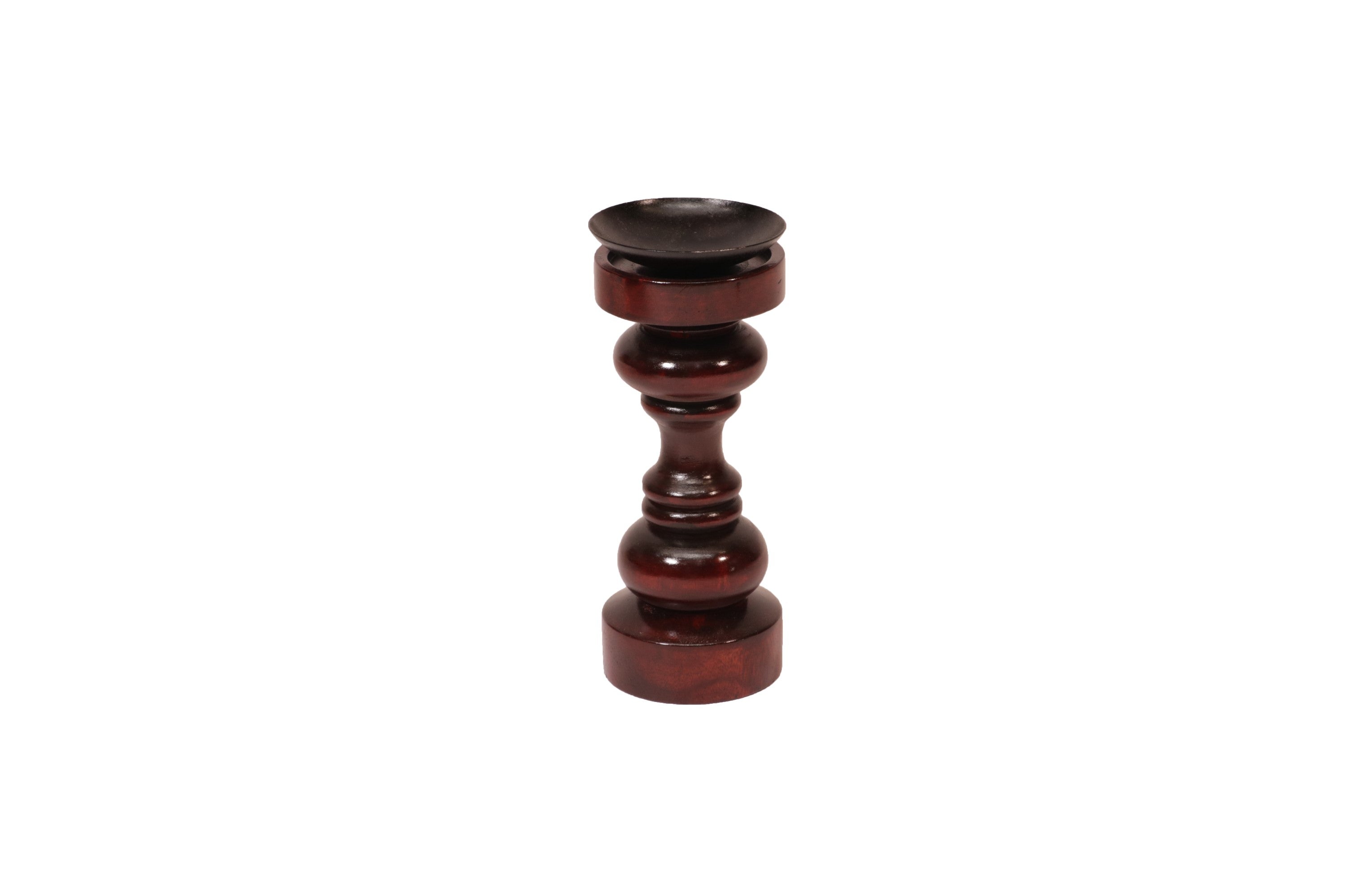 Wooden Double Rings Candle Holder Medium ( 3 x 3 x 12 Inch) Candle Holder