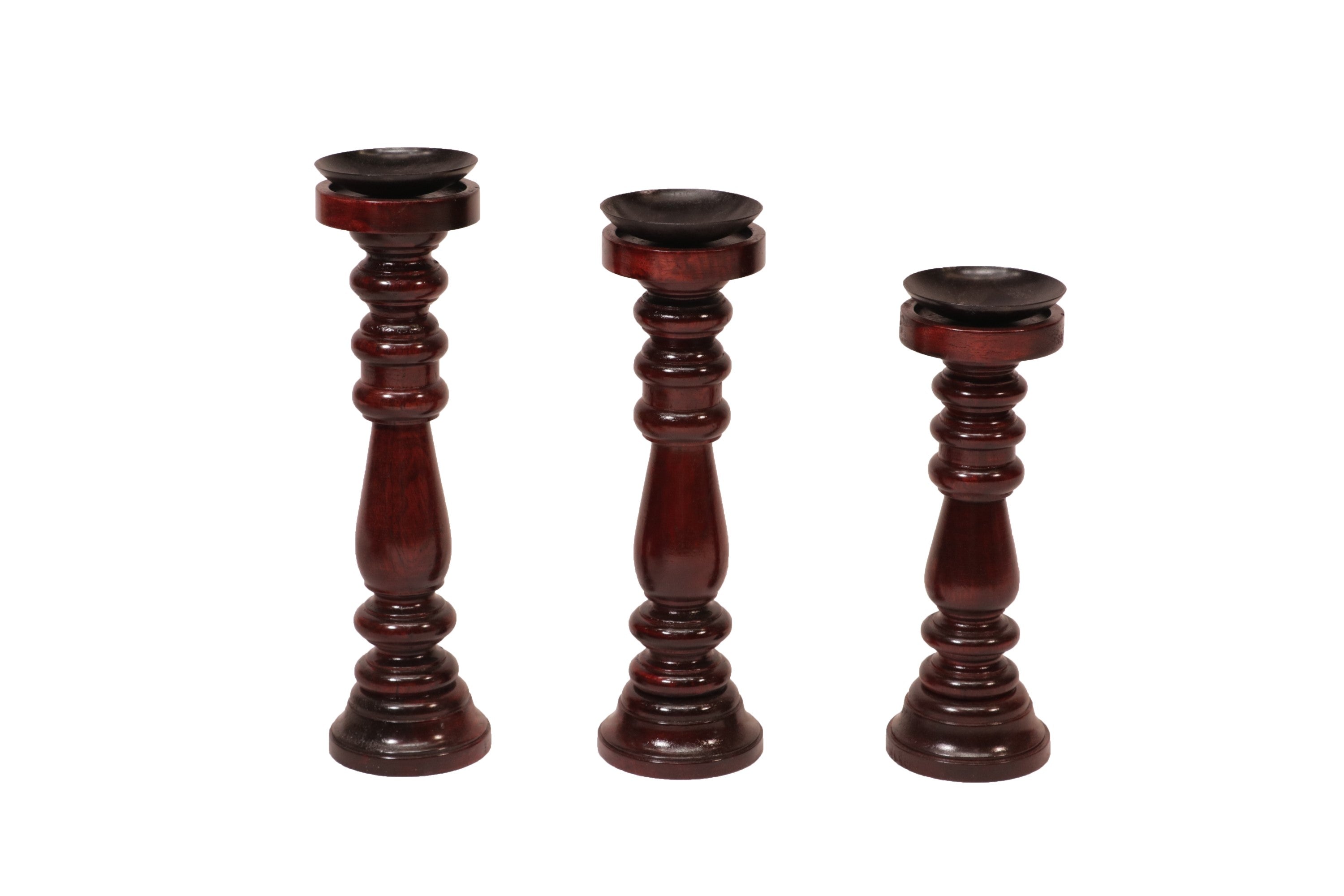 Wooden Candle Sticks - Stained