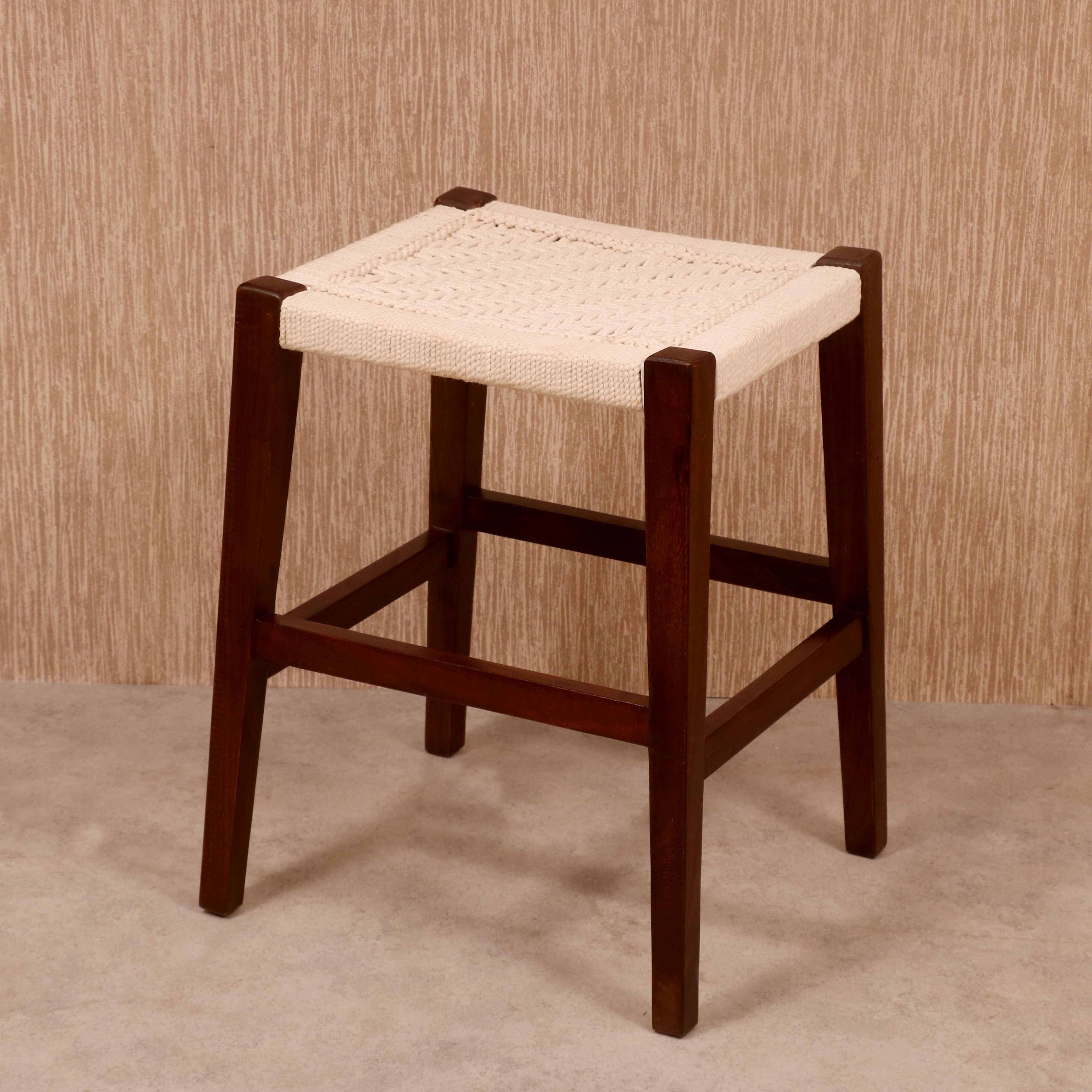 Classic Wooden Woven Stool Stool