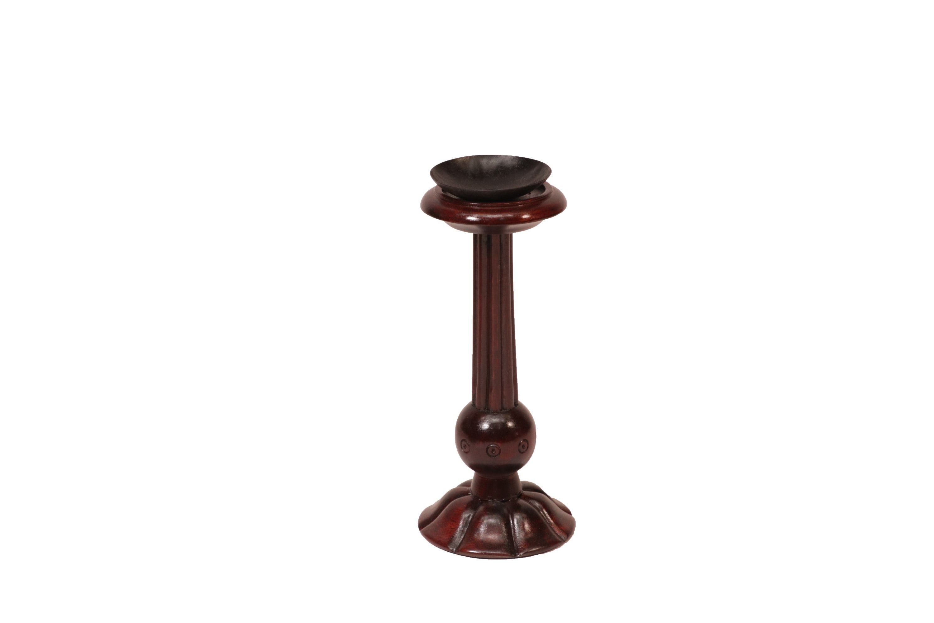 Rolling Base Wooden Candle Stand Candle Holder