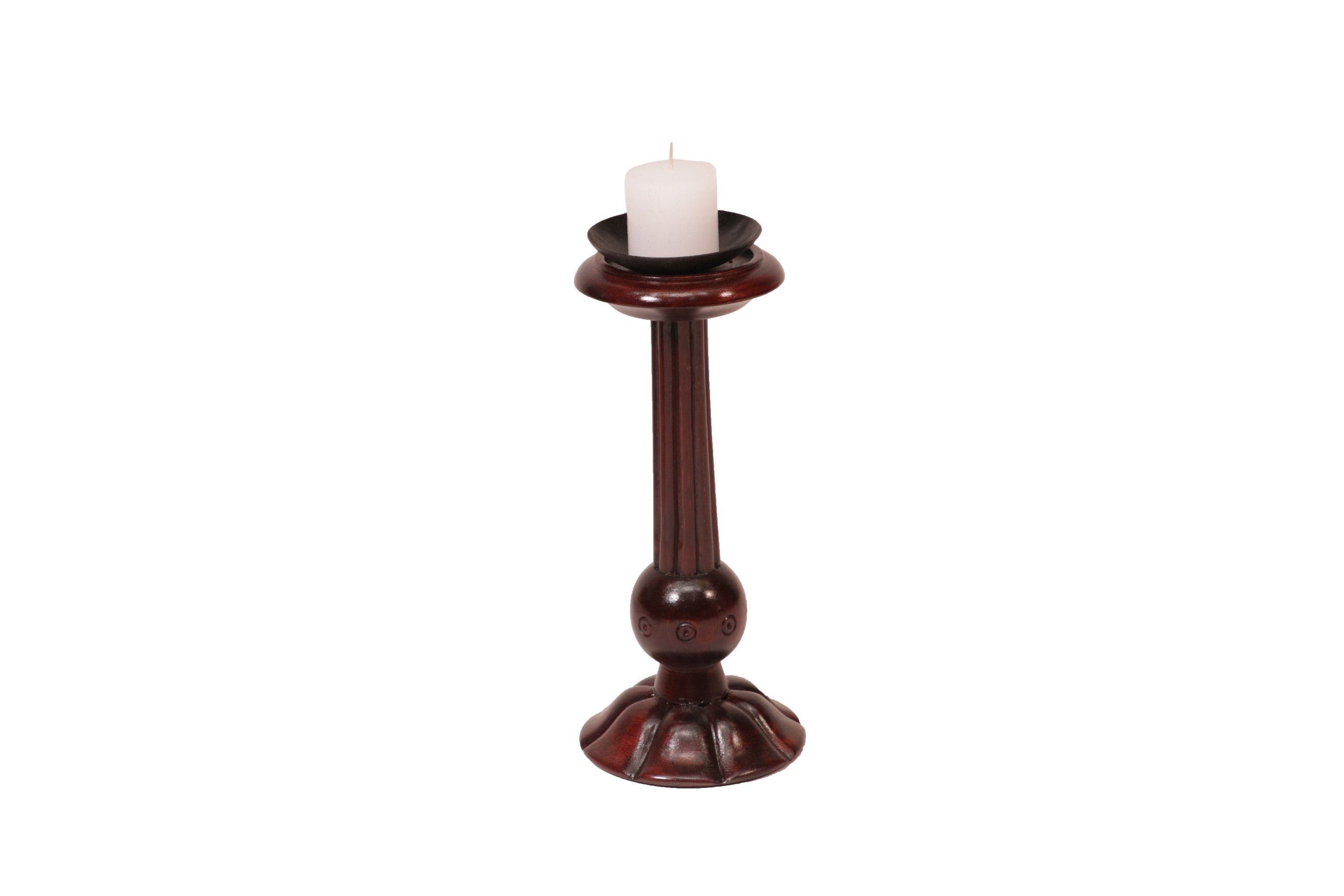 Rolling Base Wooden Candle Stand Candle Holder