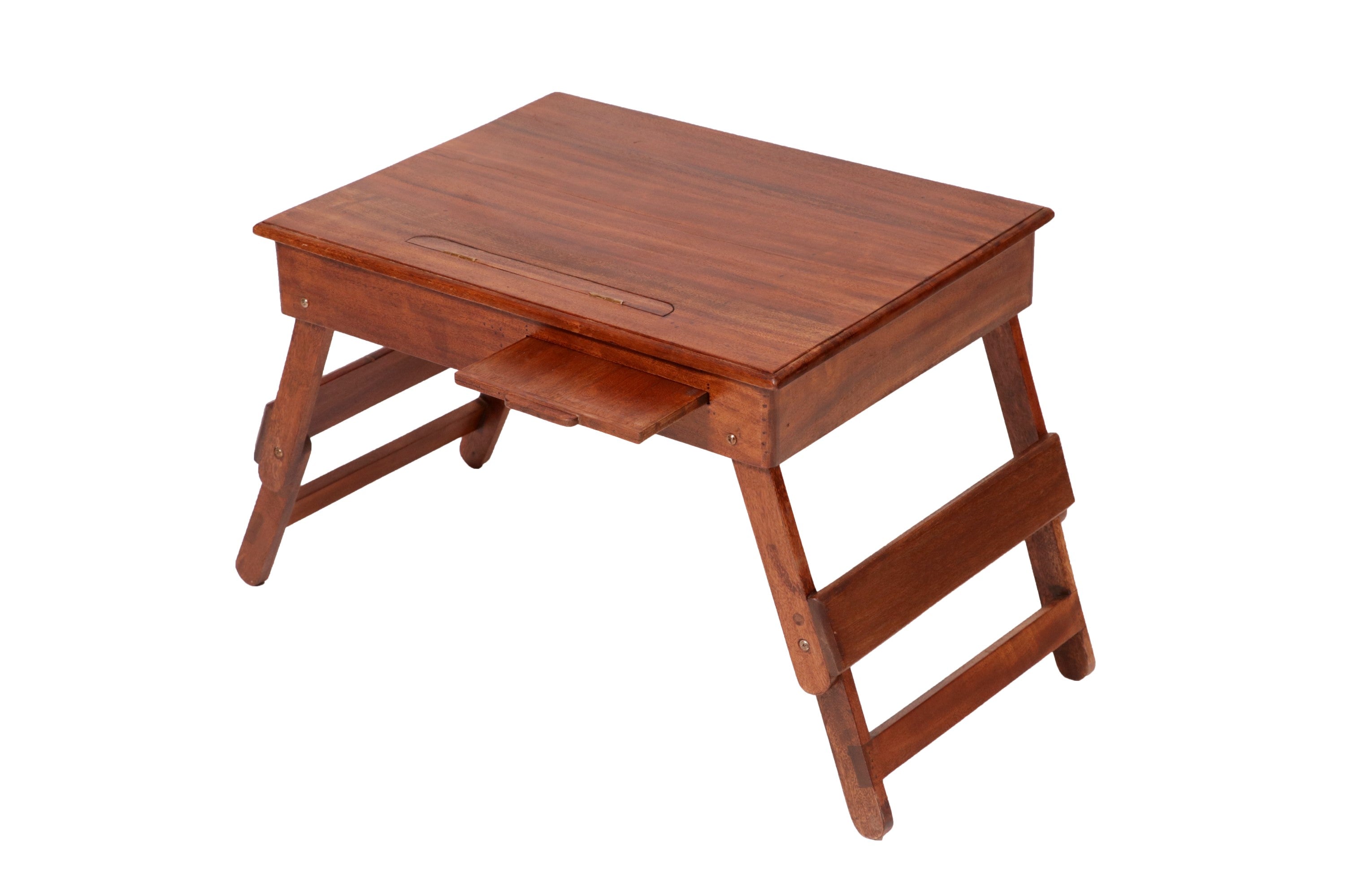 Wooden Lapdesk with Multi level leg folding with tray & Tilt Top Lapdesk