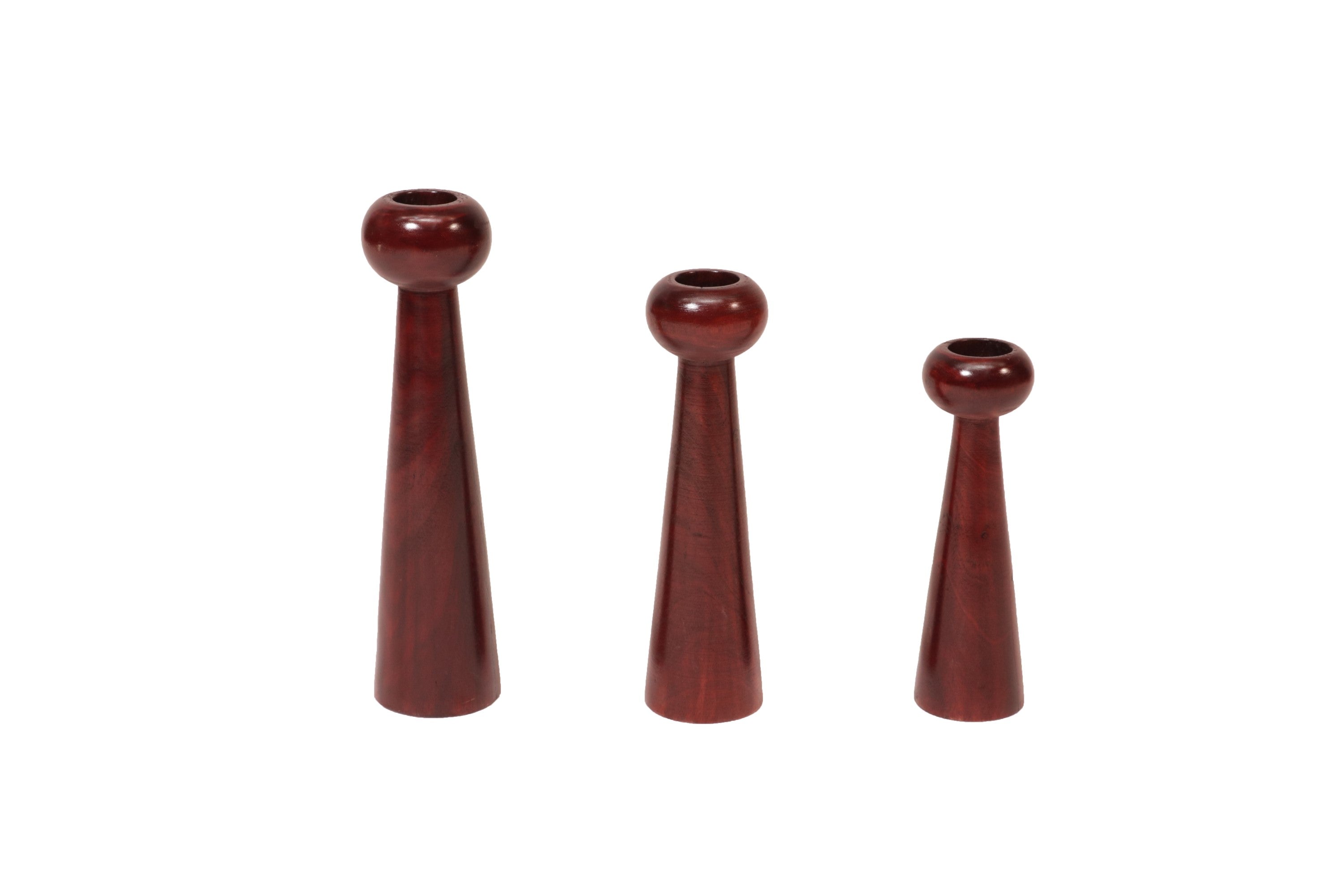 Solid Wood Candle Holder Set of 3 Candle Holder