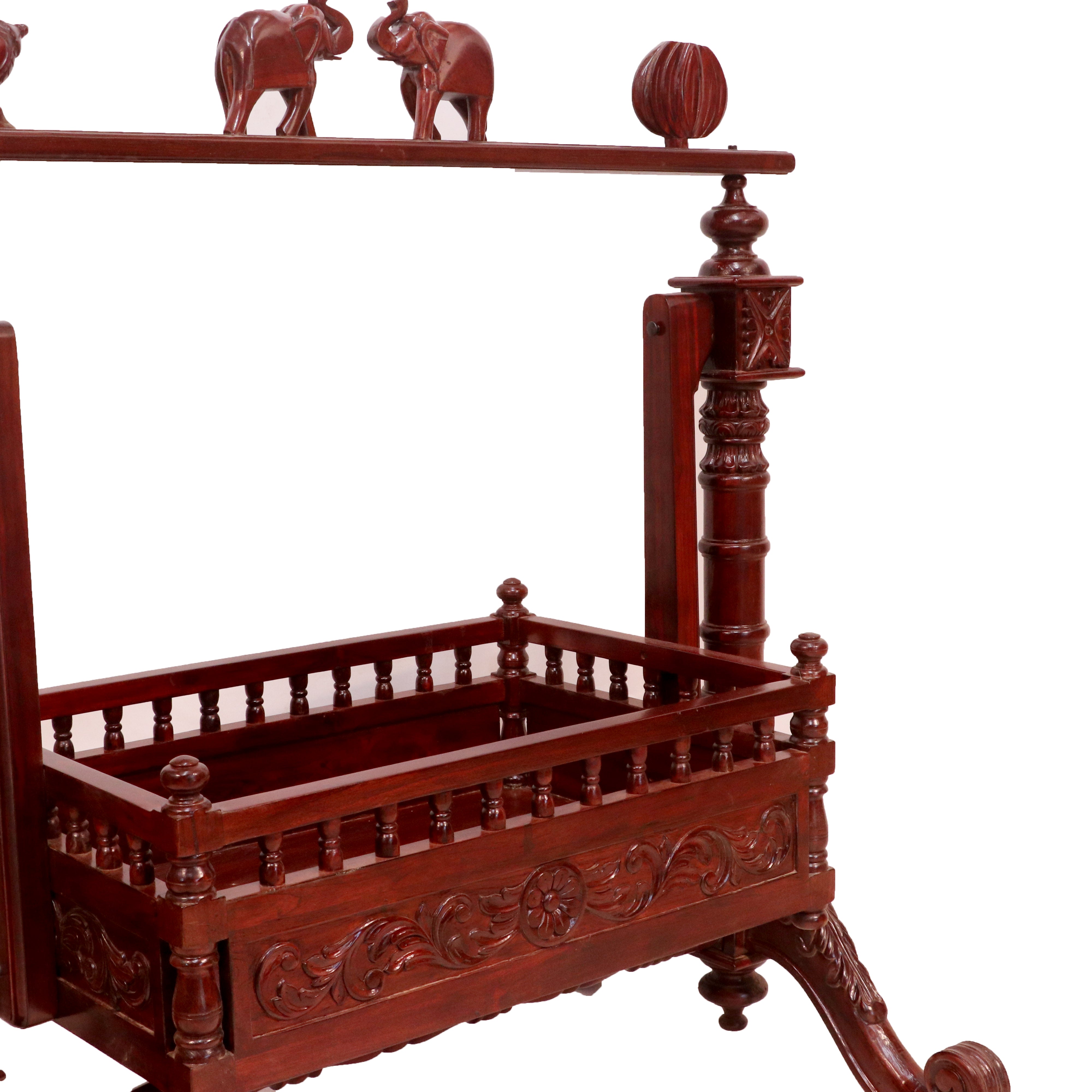 Indian Heritage Concept Teak Wooden Handmade Cradle