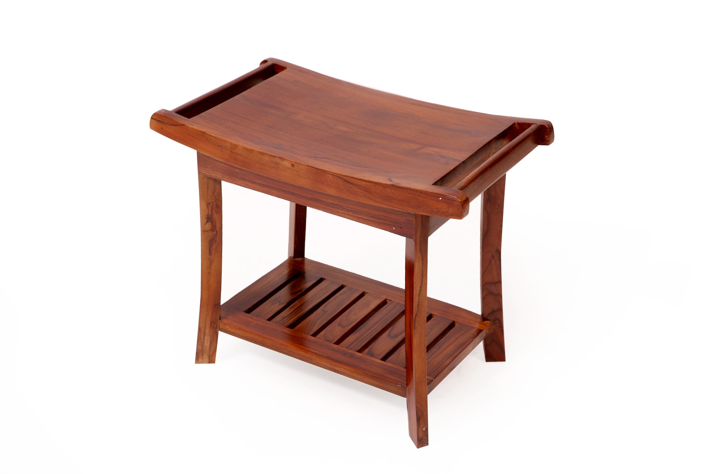 Double Handed Teak Wood Stool Stool