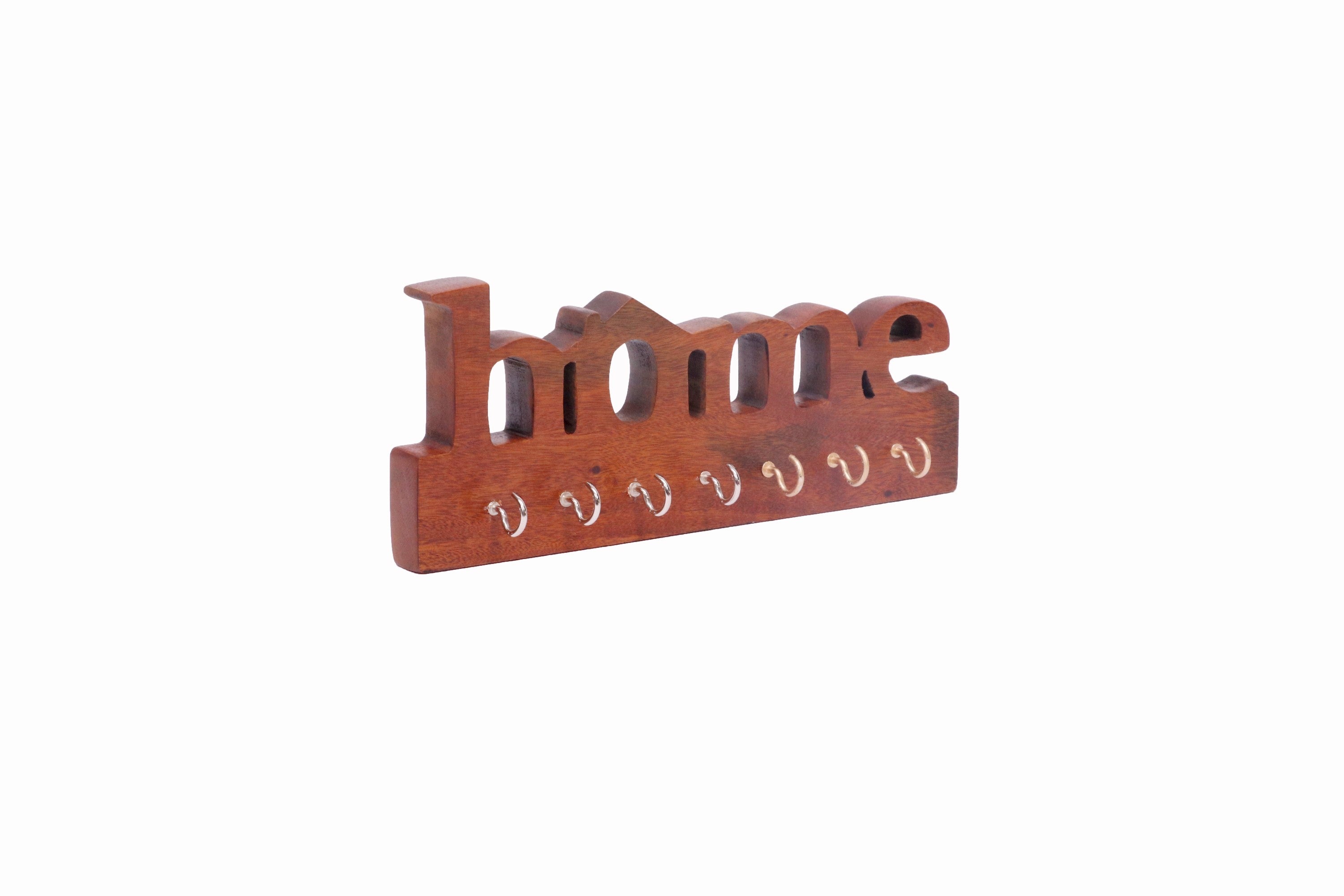 Solid wood Home shaped wall hanging Keychain Key Holder