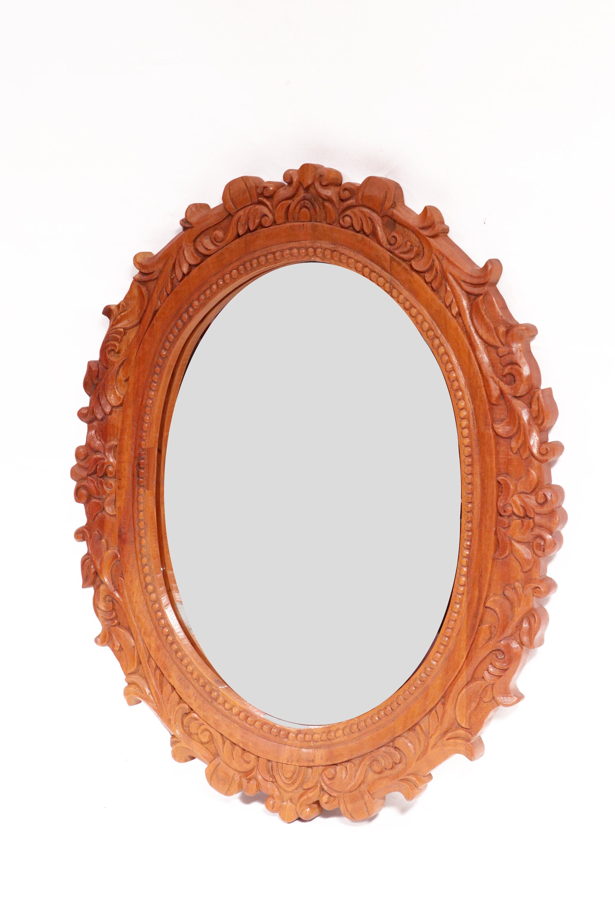 Wooden Sun flames carved round mirror Mirror