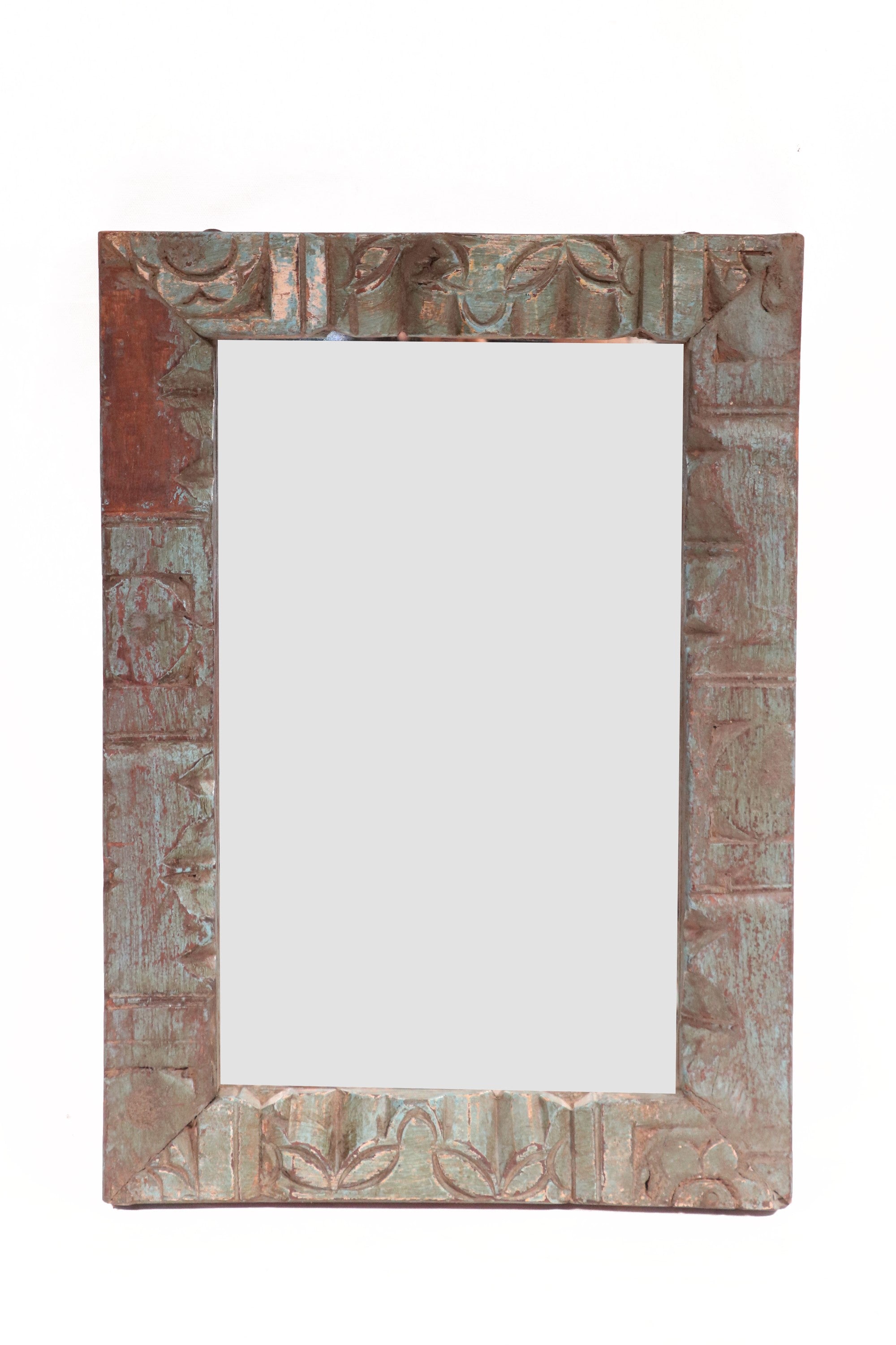 Thick carved wooden frame with mirror Mirror