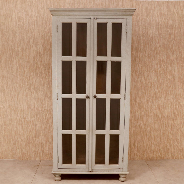 Wooden Semi Wide Grey Almirah Showcase