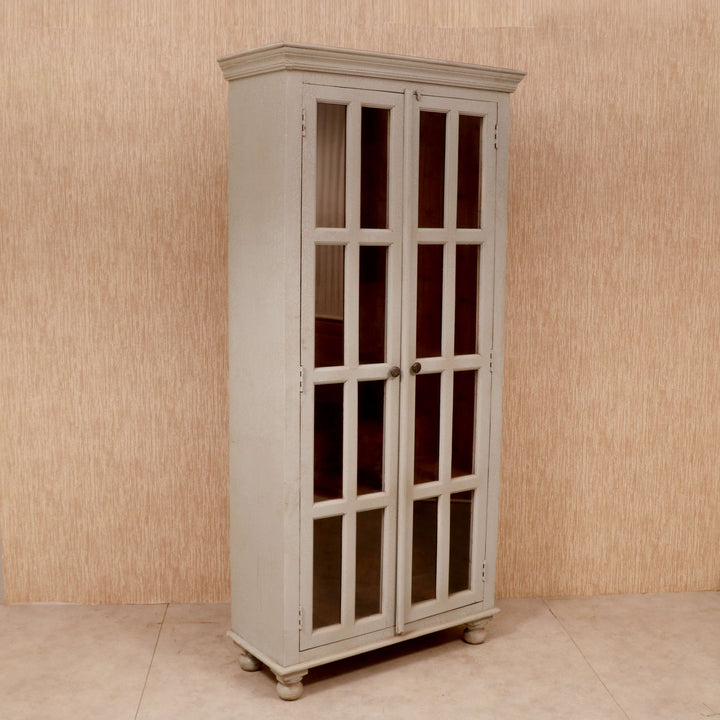 Wooden Semi Wide Grey Almirah Showcase