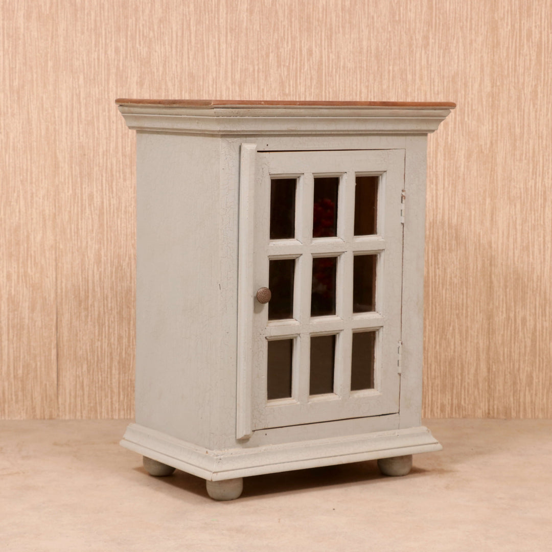 Solid Antique polish Grey Bedside Cabinet Bedside