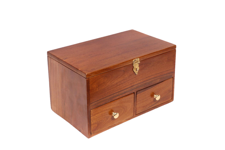 Teak 2 Drawer with multi slot Wooden Box Wooden Box