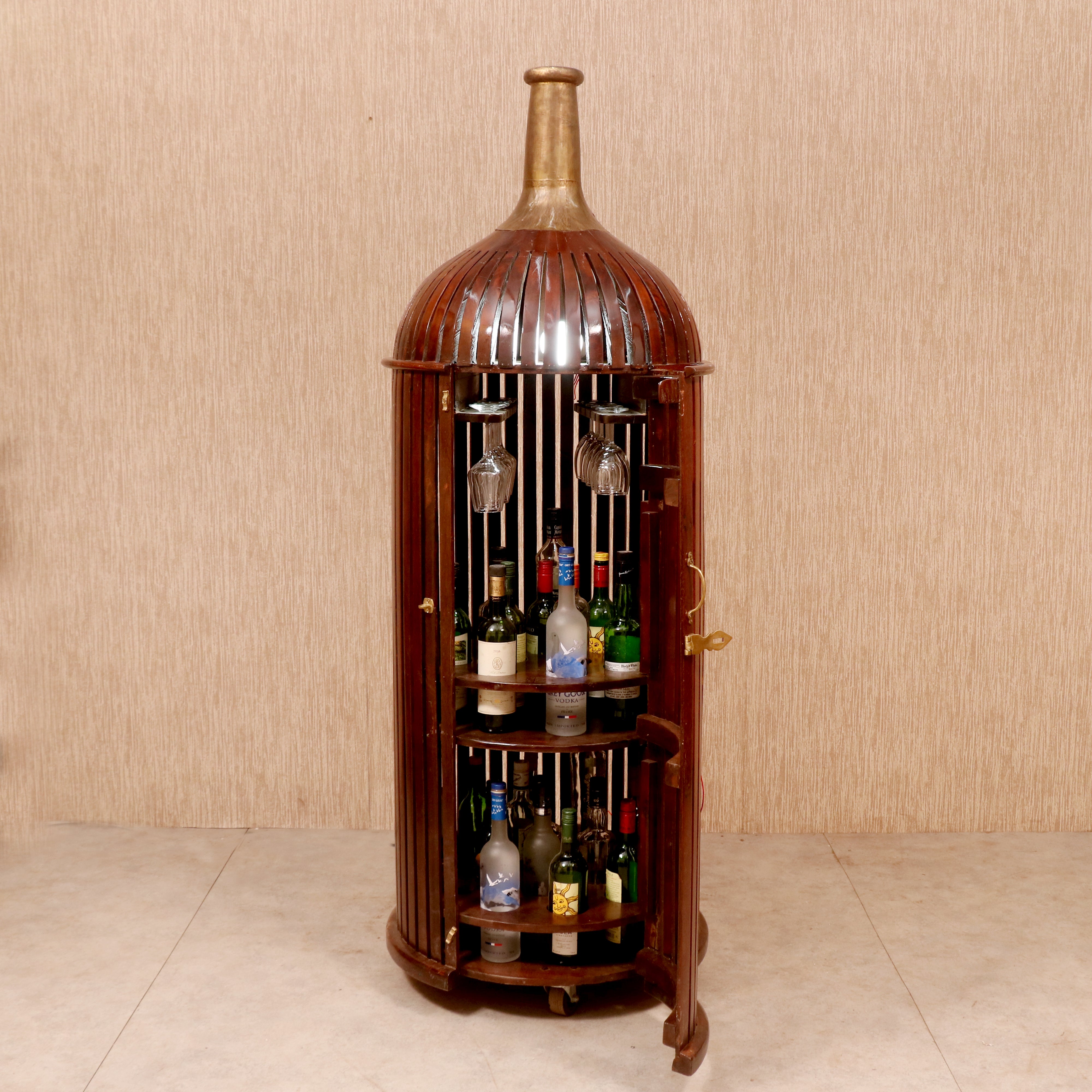 Classy Bottled Shaped Bar Bar Cabinet
