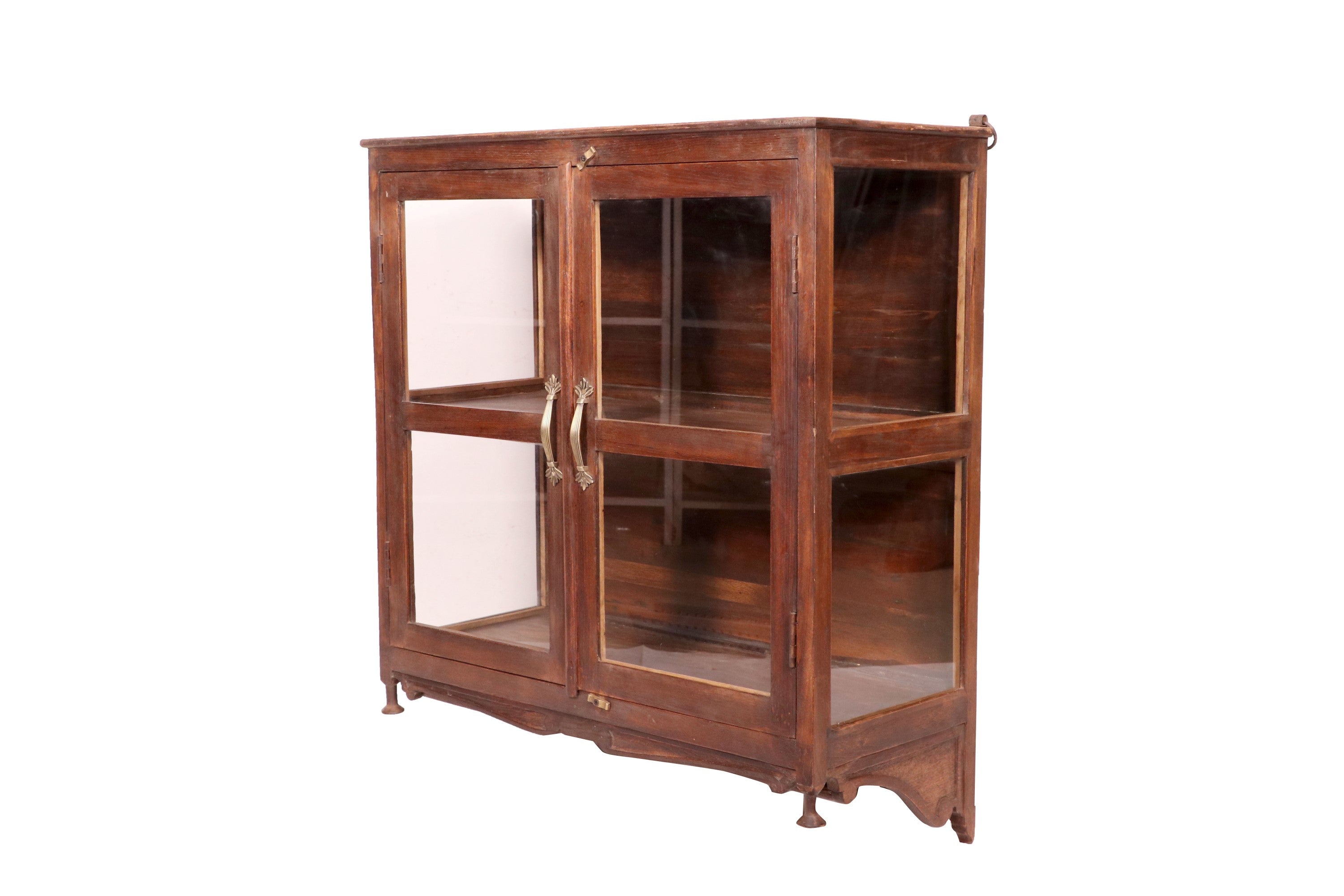Double Door 3 Side Glass with Single Shelf Wall Cabinet Wall Cabinet