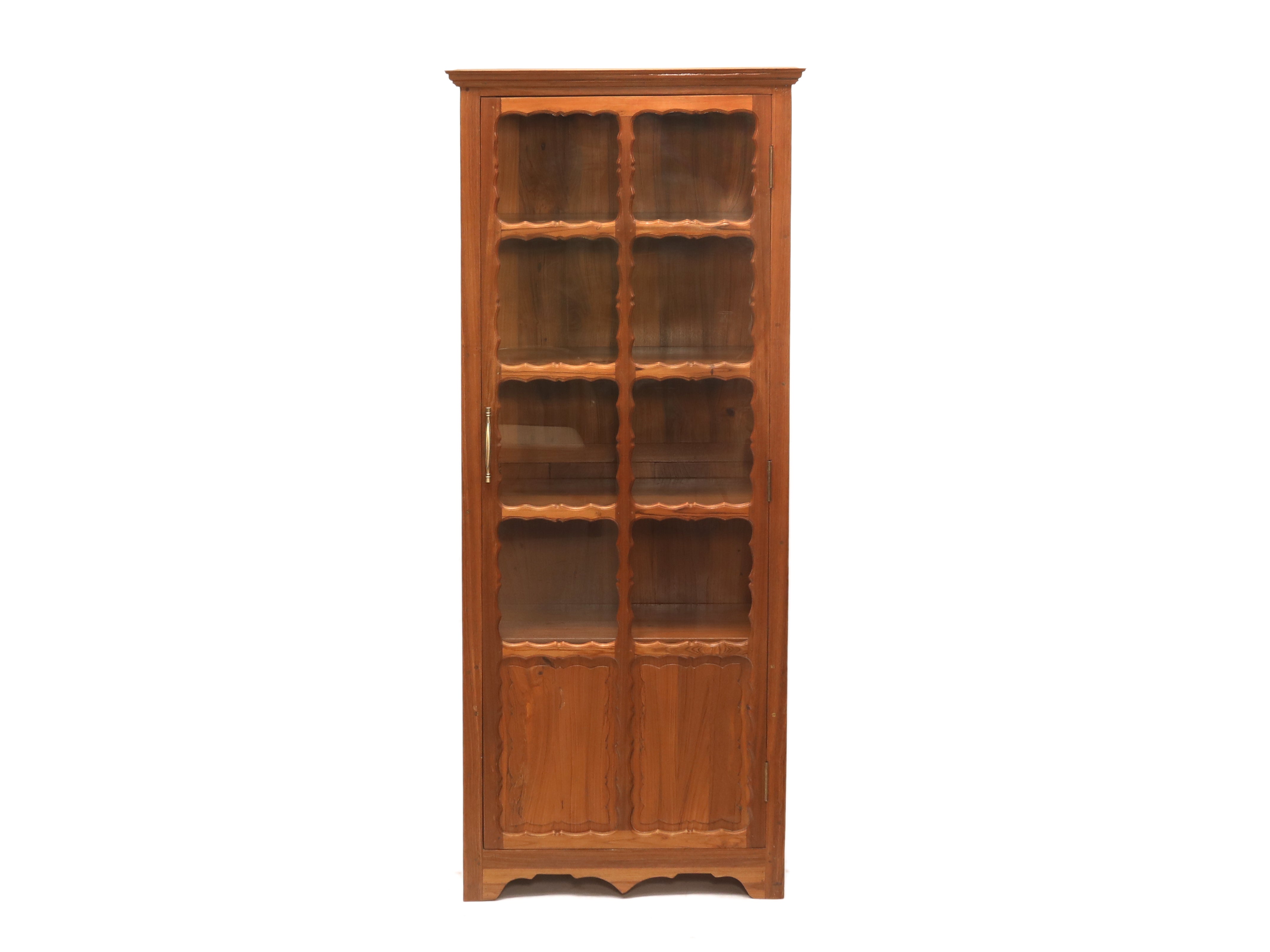 Traditional Glass Teak Display Cabinet Showcase