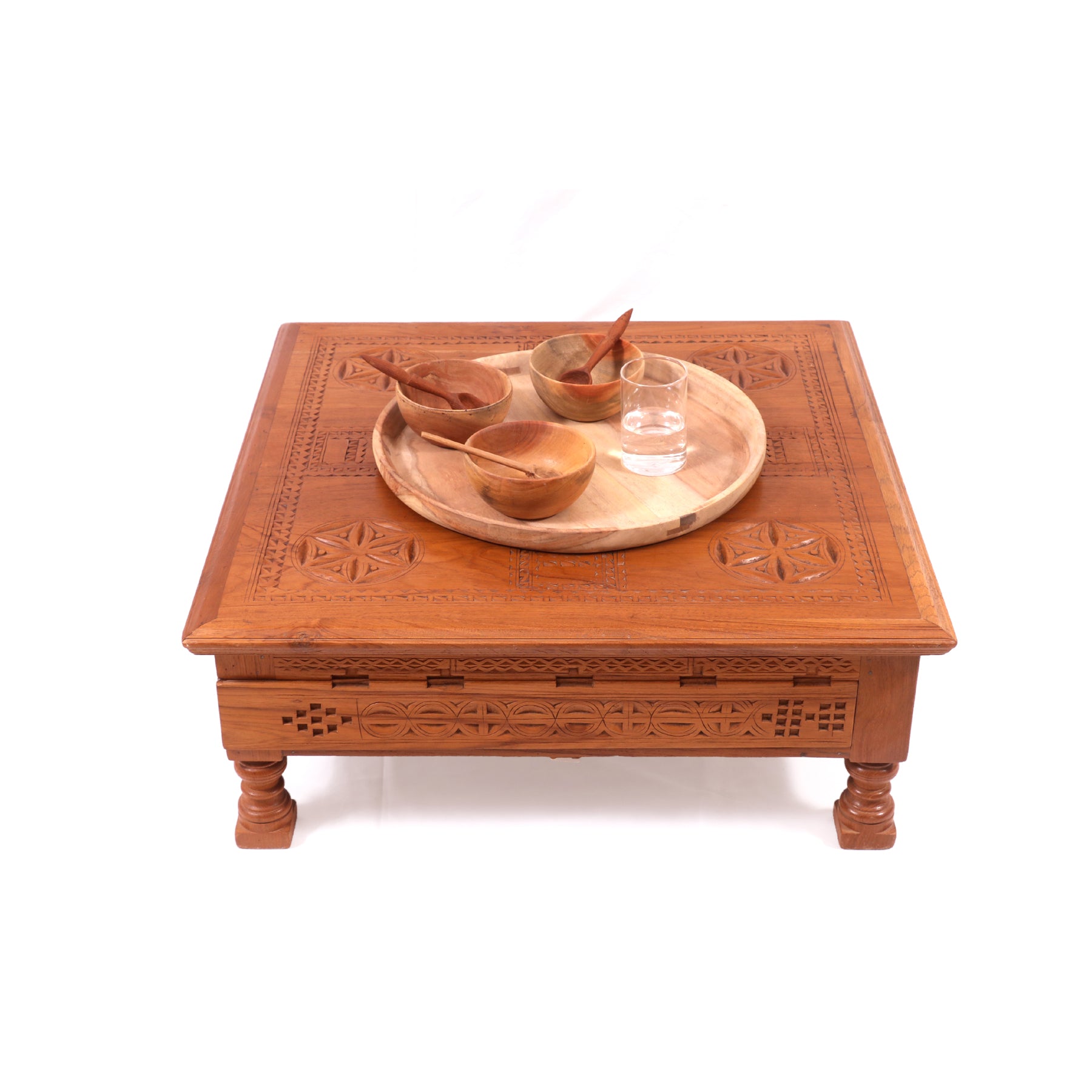 Mandala Vintage Marwari TEAK Wood Bajot Bajot