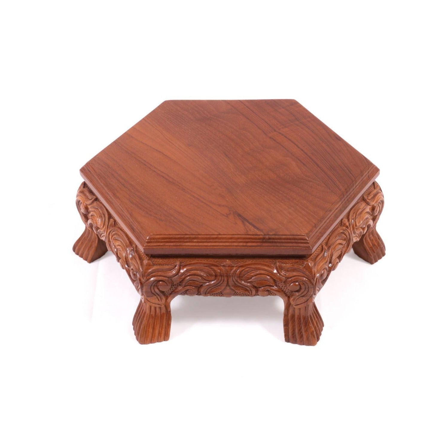 Asandika Teak Wood Hexagonal Traditional Bajot Bajot