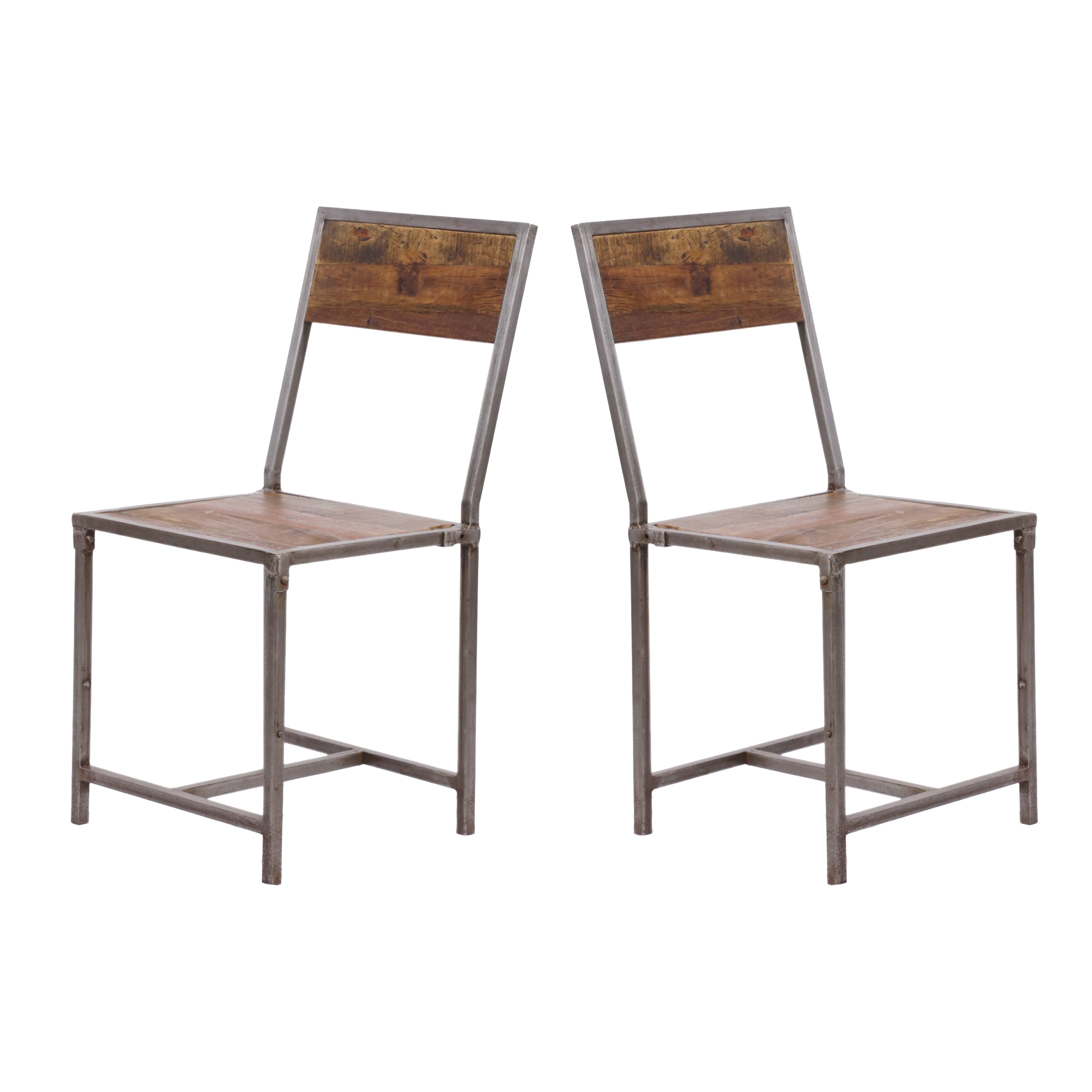 (Set of 2) Wooden Metallic Dinning office all purpose Chair Dining Chair