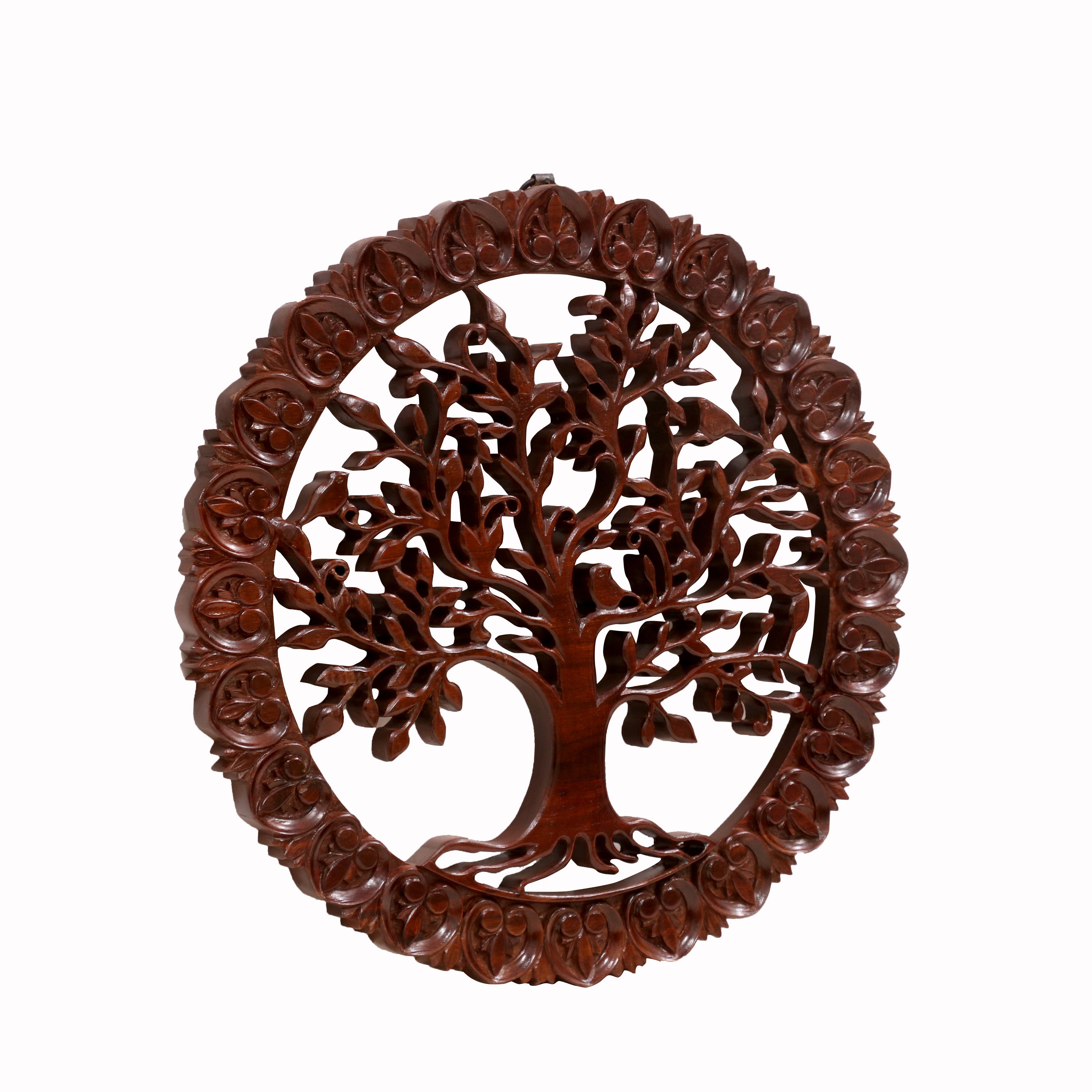 Intricately Carved Circle of Life Wall Decor