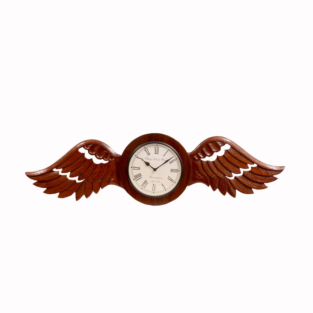 Angel Wings Handmade Wooden Wall Clock Clock