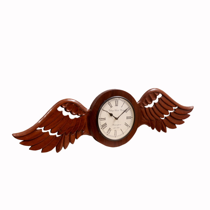 Angel Wings Handmade Wooden Wall Clock Clock