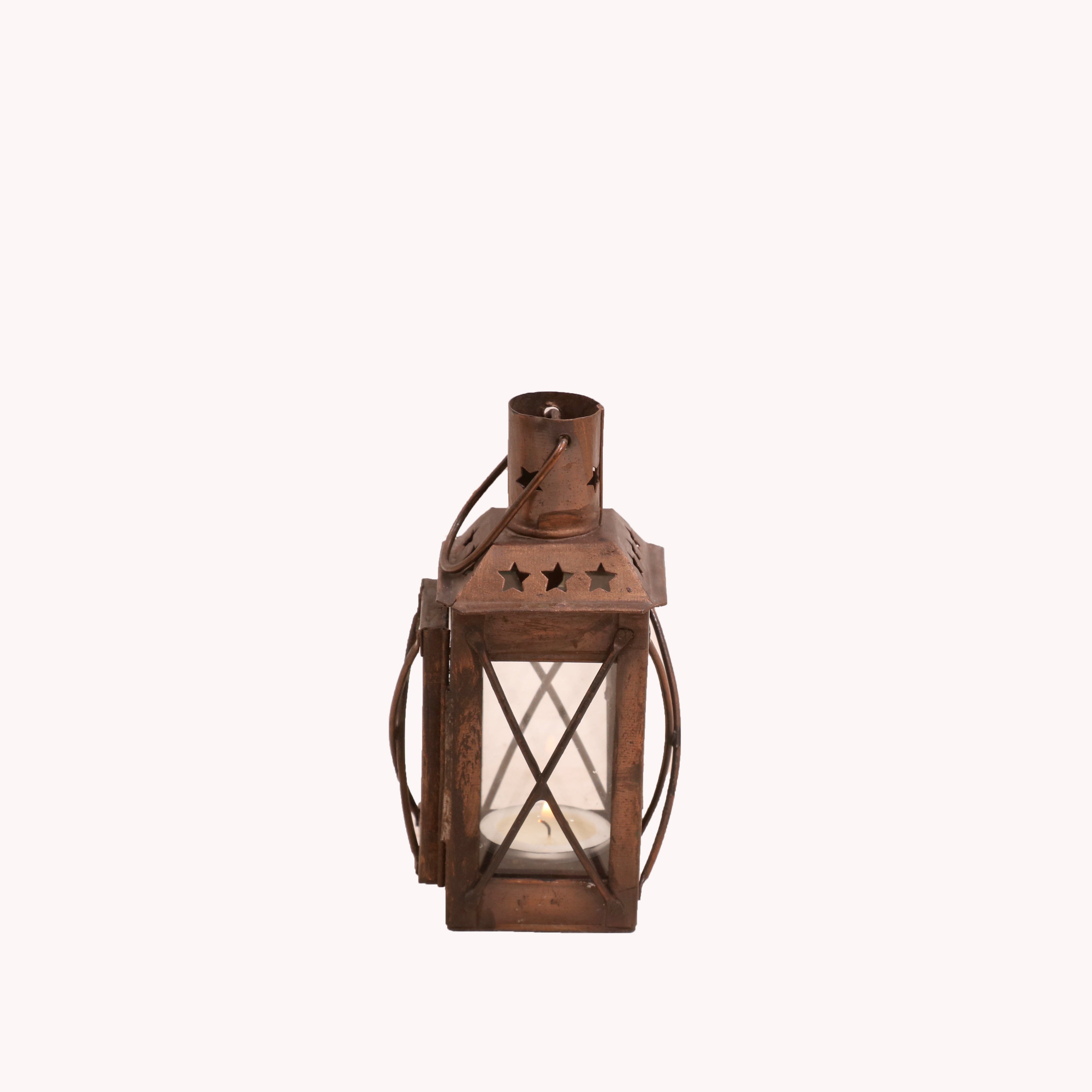 Rustic Copper Hued Lamp Candle Holder