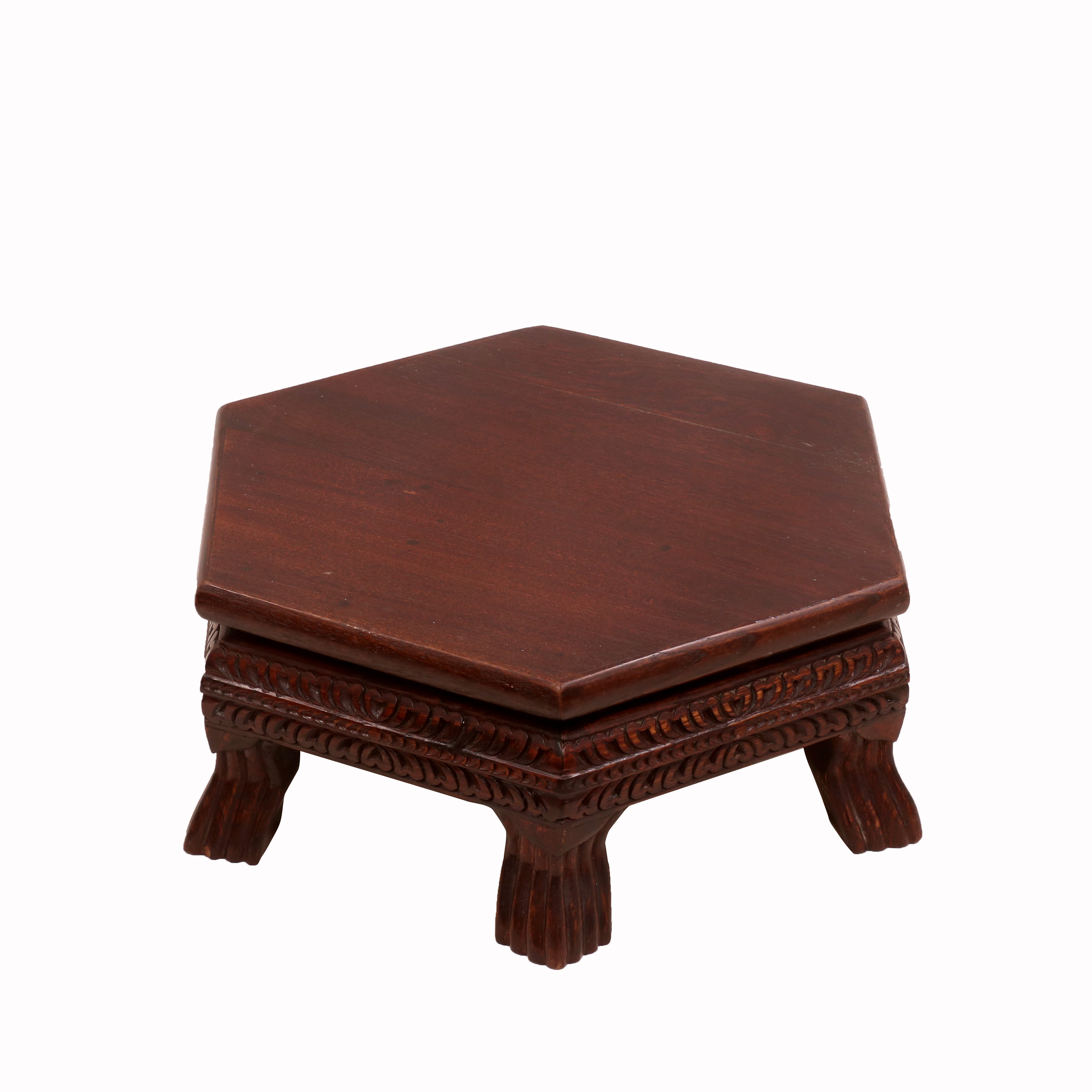 Rich Carved Mahogany Dark Style Wooden Bajot Bajot