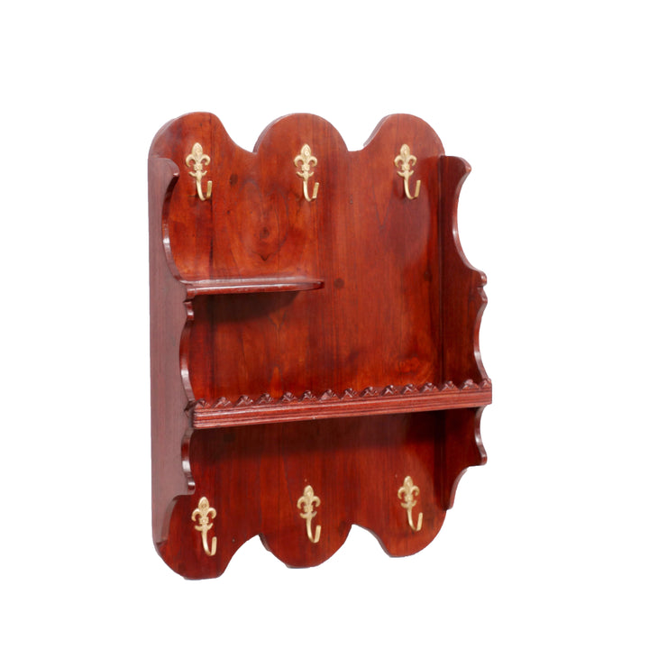 3-Wood Designer Key Holder with 2 Shelves Key Holder