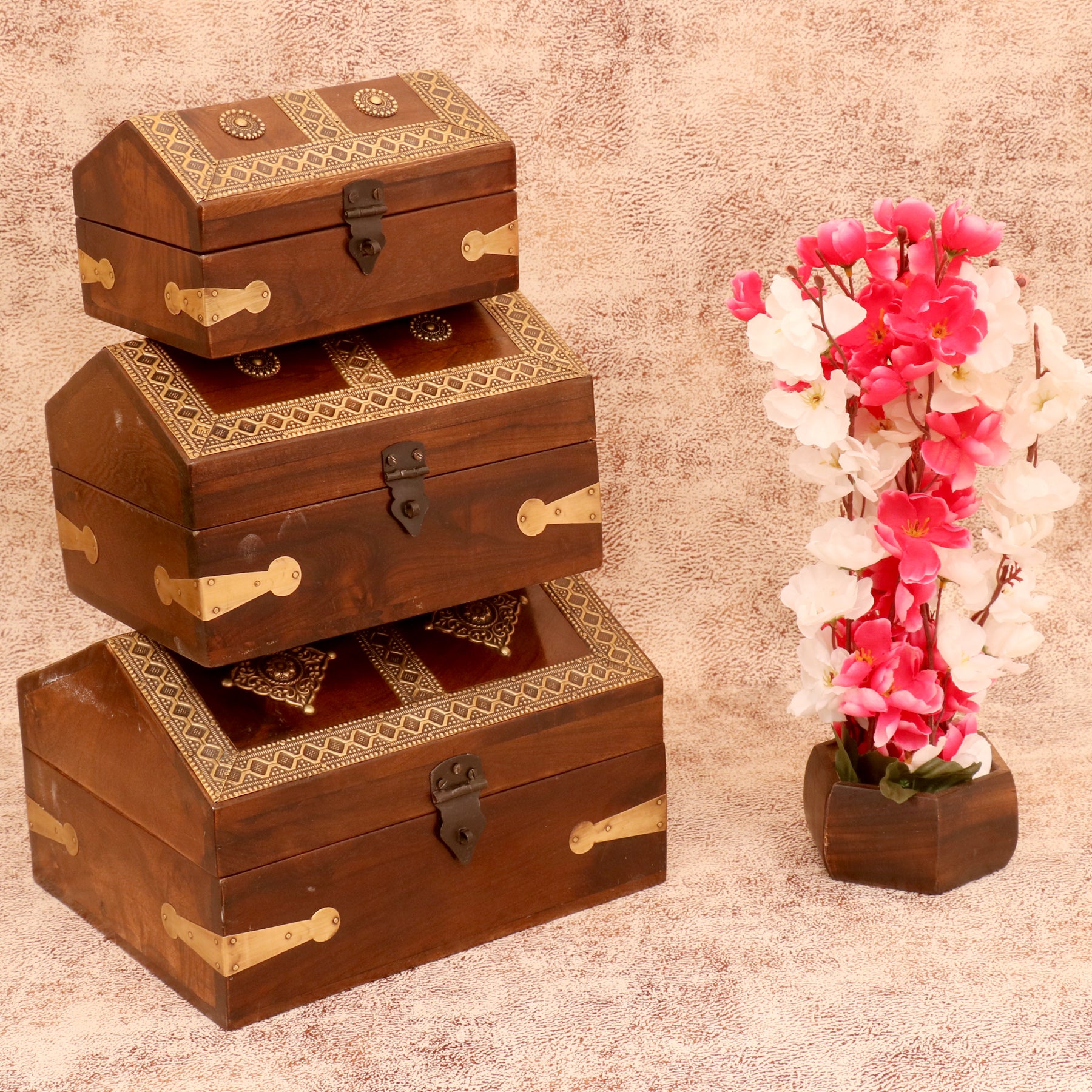 Wooden Rustic Hut Shaped Boxes Wooden Box