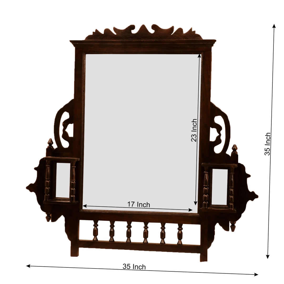 Dark Polished Carved Mirror Mirror