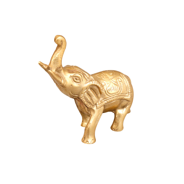 Royal Brass Playful Elephant Animal Figurine