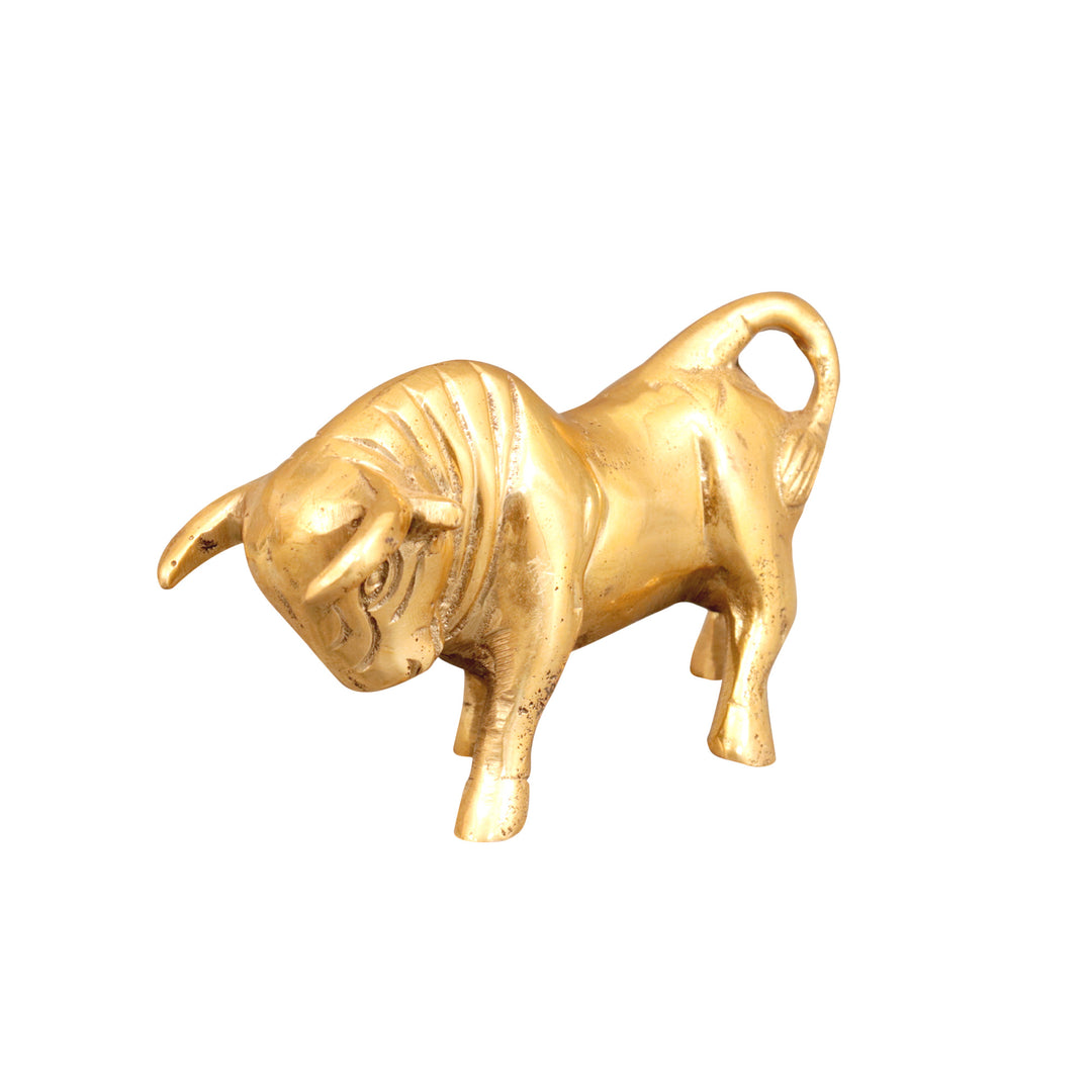 Royal Brass Roaring Bull Animal Figurine