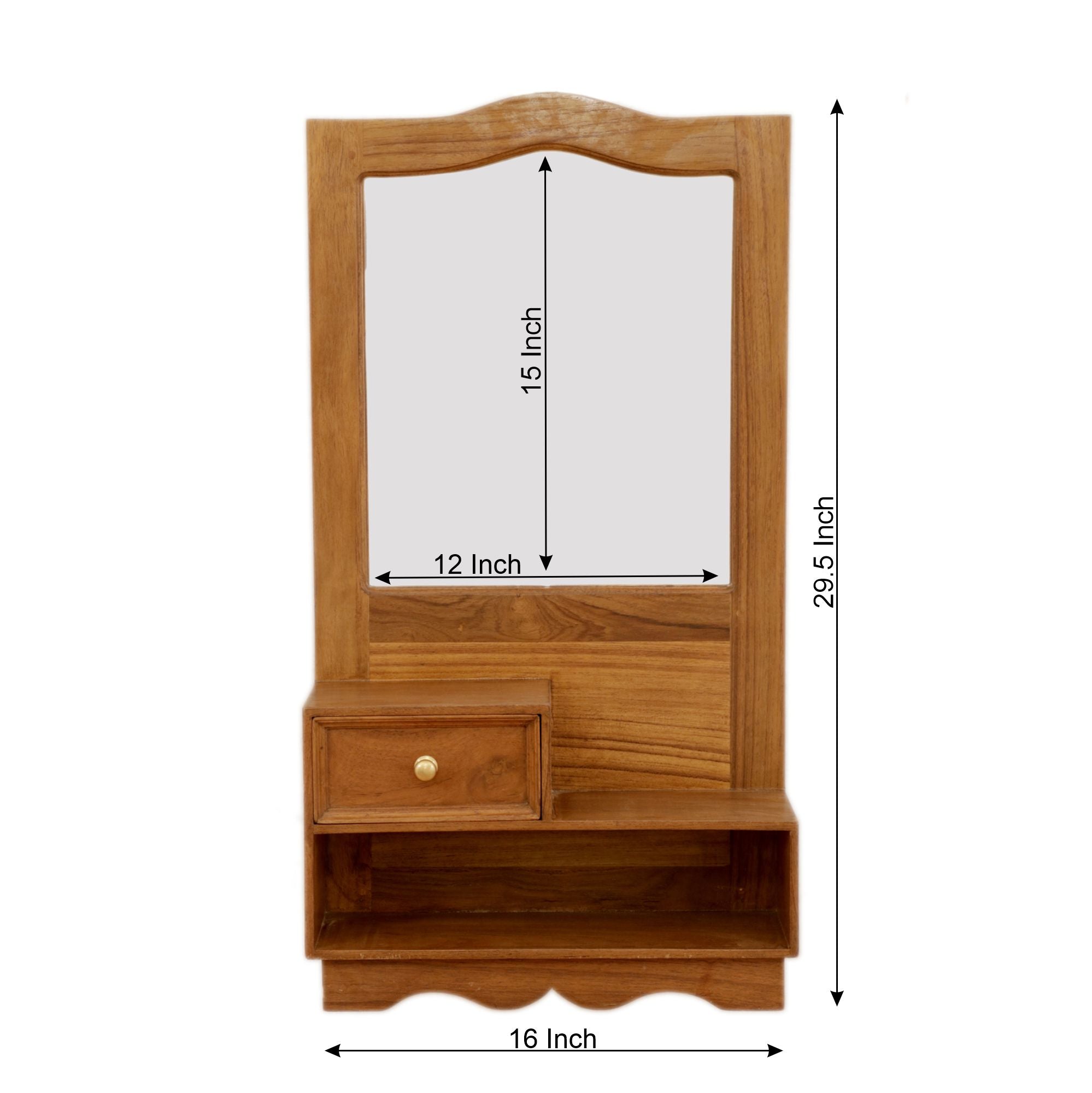 Single Drawer Solid Compact Frame with Mirror Mirror