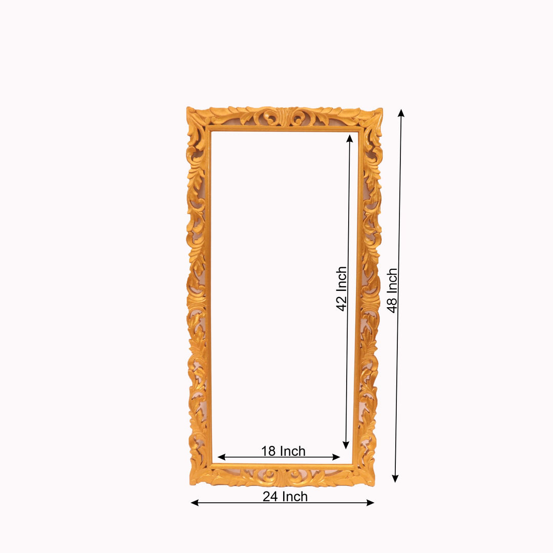 Golden Royal Wooden Frame Mirror